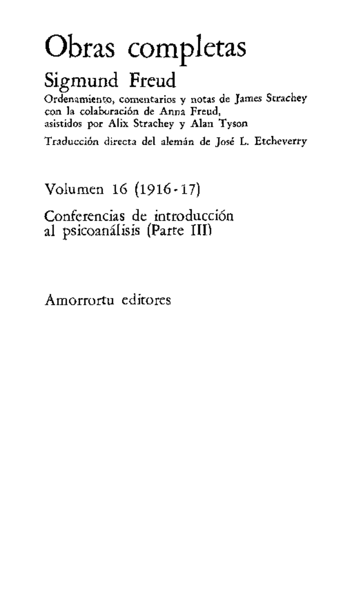 Conferencia 16: Introducción al Psicoanálisis - Sigmund Freud - Studocu