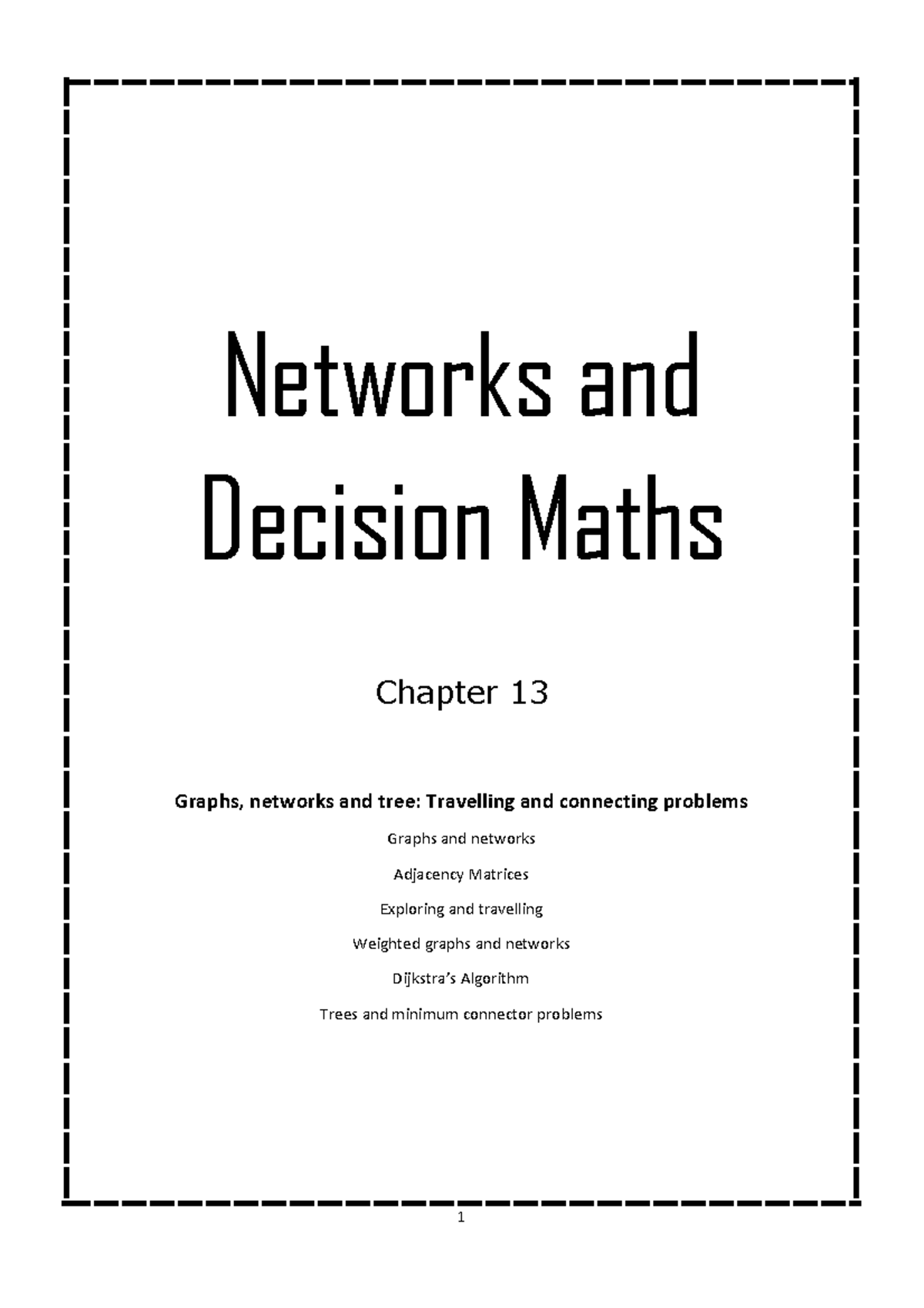 GM 3&4 Chapter 13: Graphs, Networks, and Algorithms Notes - Studocu