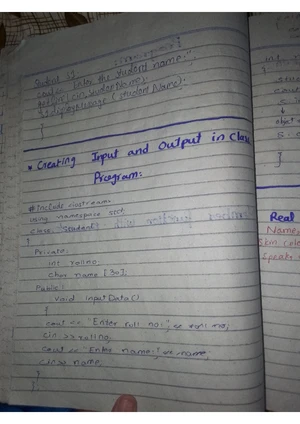 OOP 1 - Class and Function Definitions Notes for Students - Studocu