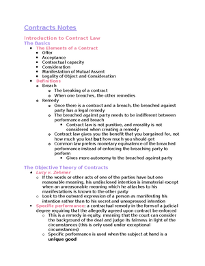 CONTRACTS I OUTLINE: Key Concepts on Offer, Acceptance, and UCC/R2K ...