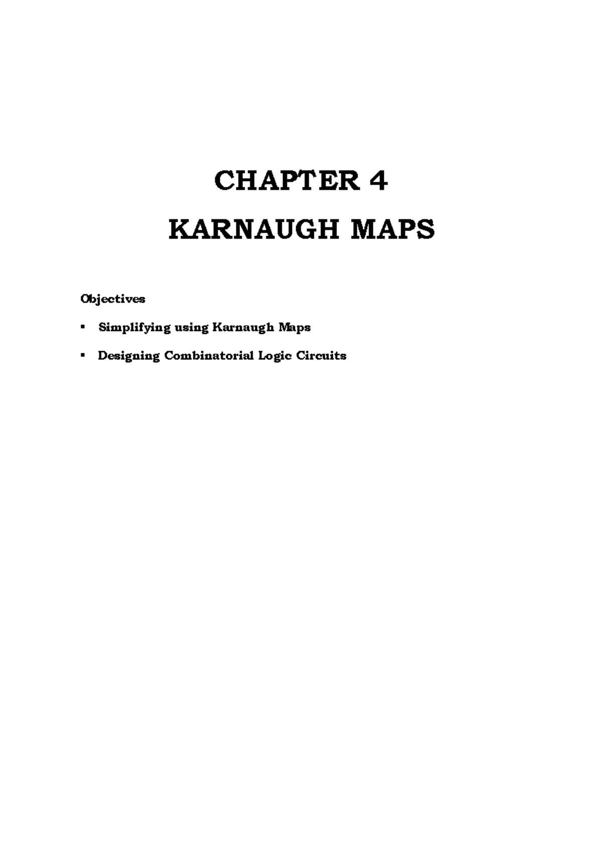 Chapter 4 - Karnaugh Maps: Simplification Techniques and Examples - Studocu