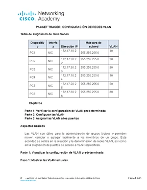 3.3.12 Packet Tracer - Configuración de VLAN en la Red - ILM - Studocu