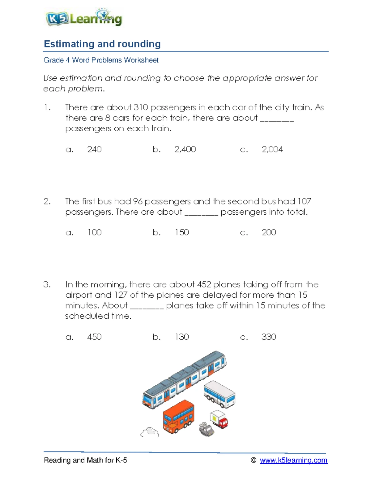 Grade 4 Math Worksheet: Estimating & Rounding Word Problems - Studocu