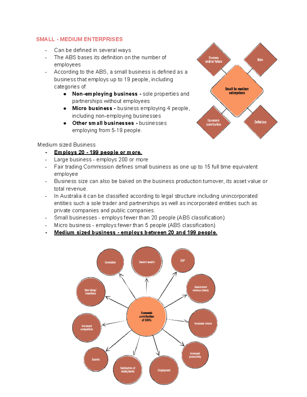 SME Definitions and Classifications: ABS Standards and Insights - Studocu