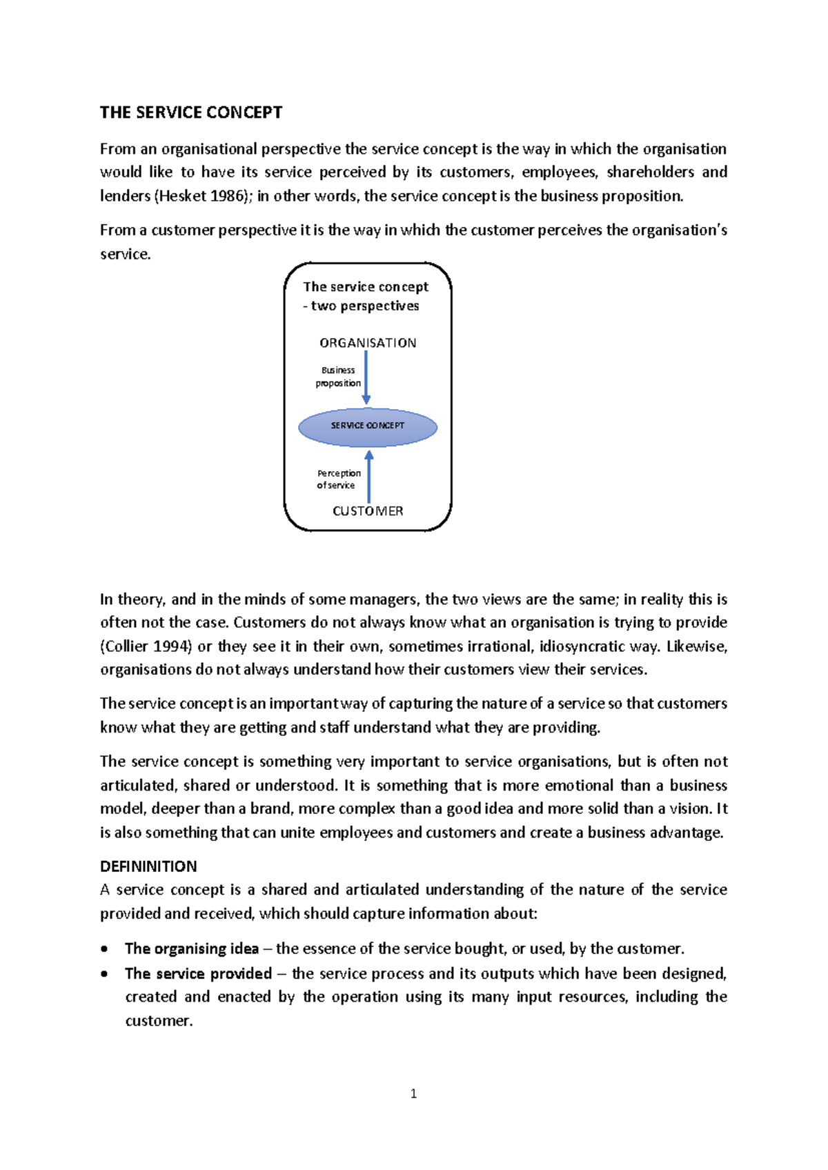 Understanding the Service Concept: Key Perspectives and Implications ...