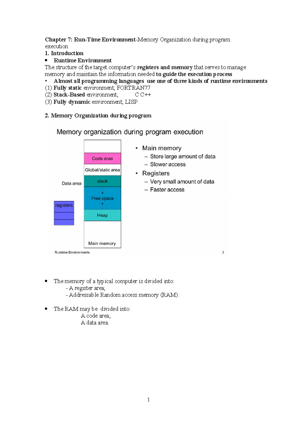 Chapter 7-2 Summary of the seven chapter of compiler to help you ...