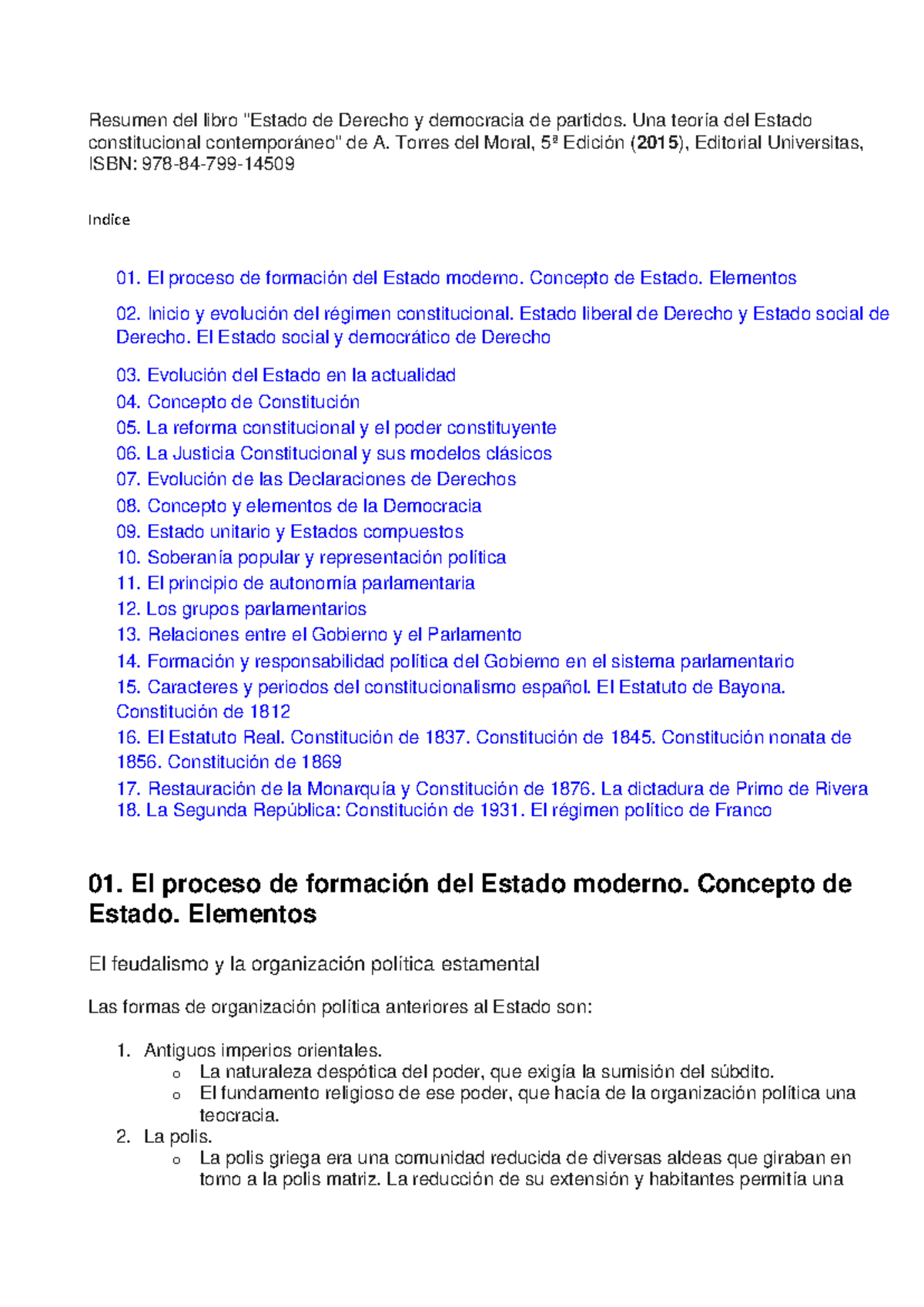 Resumen del libro "Estado de Derecho y Democracia de Partidos" (5ª Ed ...