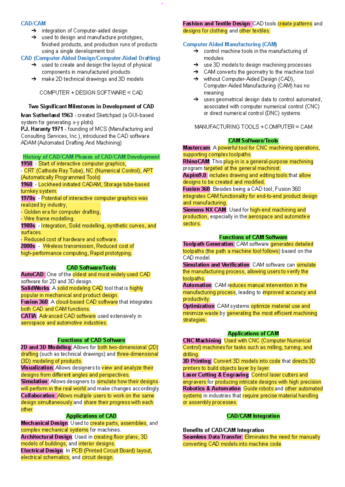 AutoCAD 101: Comprehensive CAD/CAM Basics and Key Tools - Studocu