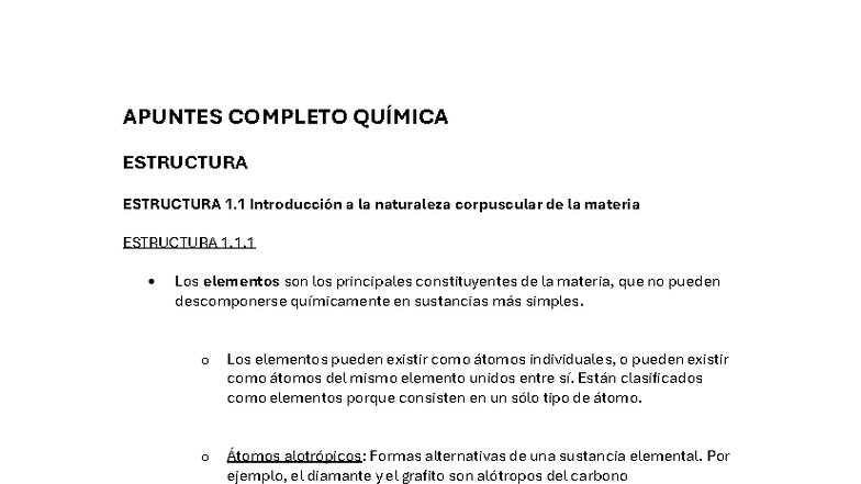 Apuntes Completos de Química Total: Estructura y Propiedades Químicas - Document Preview