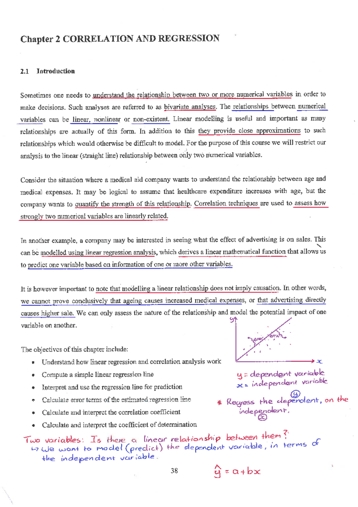 Notes - Chapter 2 - Chapter 2 CORRELATION AND REGRESSION 2 Introduction ...