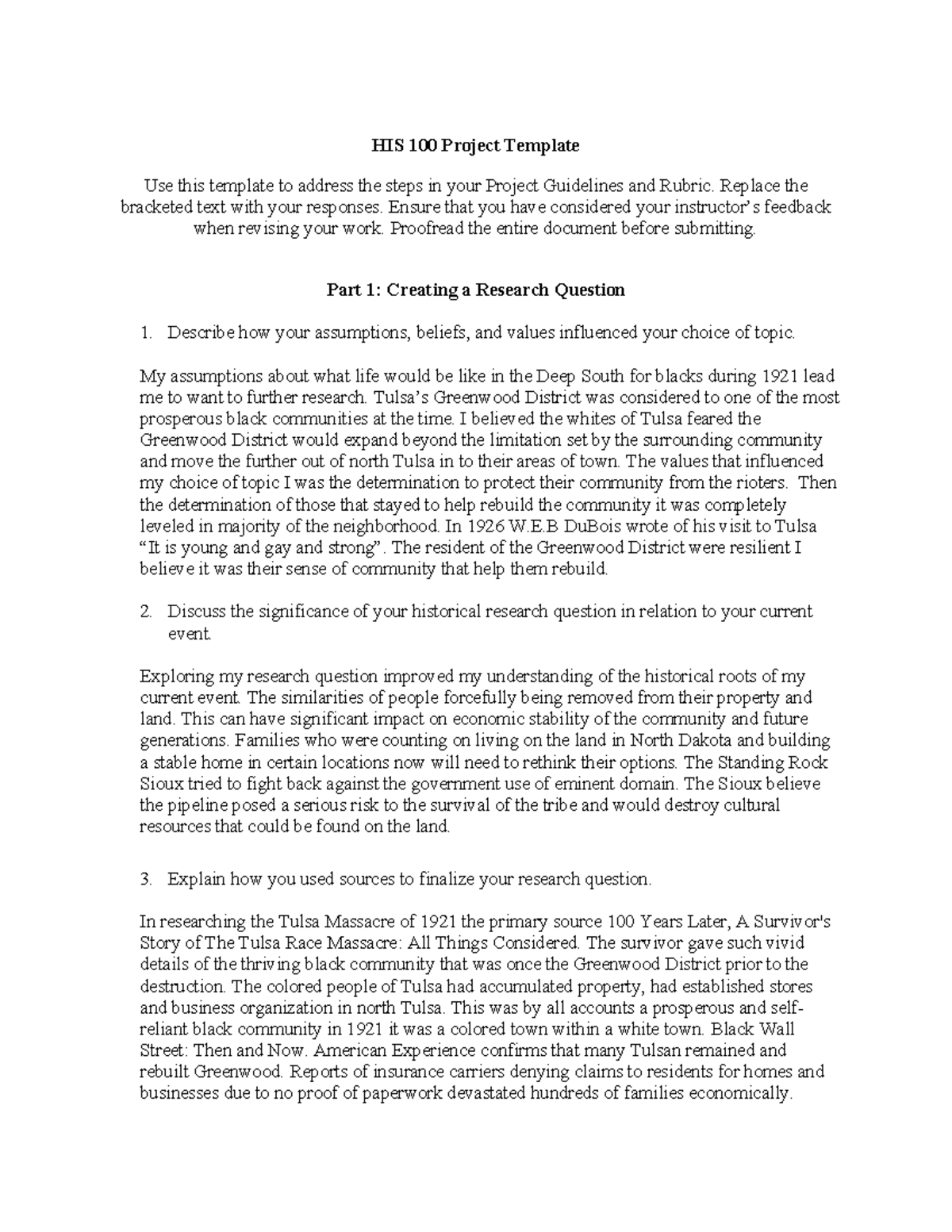 HIS+100+Project+Mod+7 - HIS 100 Project Template Use this template to ...