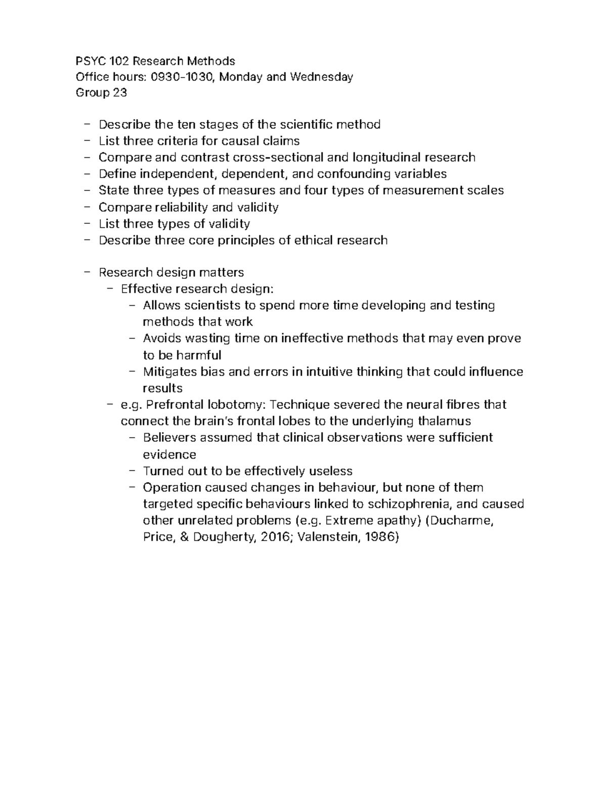 PSYC 102 Research Methods: Key Concepts and Ethical Guidelines - Studocu