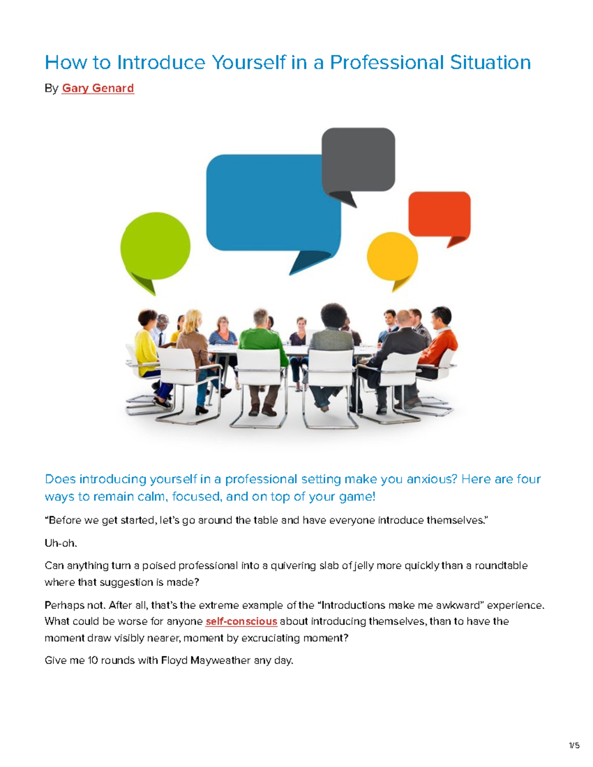 How to Introduce Yourself in a Professional Situation - ” Uh-oh. Can ...