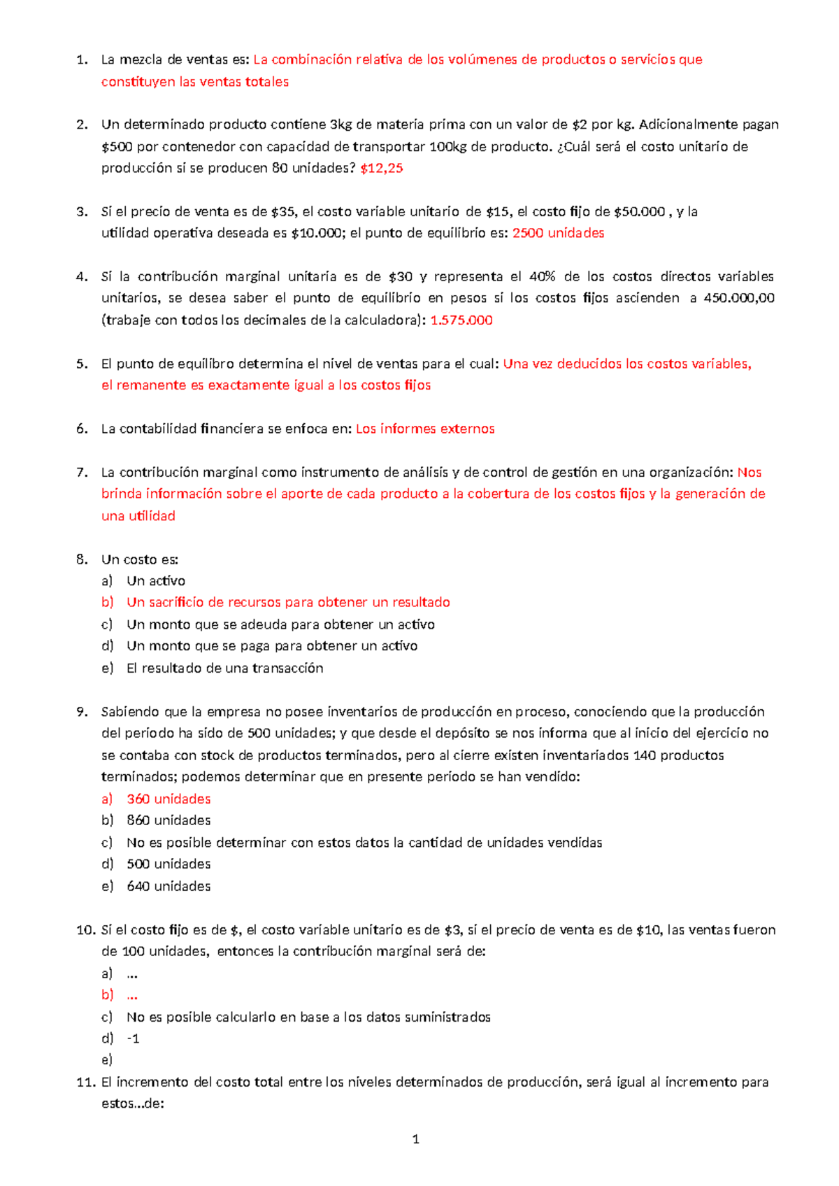 Primer Parcial de Contabilidad de Costos (Tema 4) - Studocu