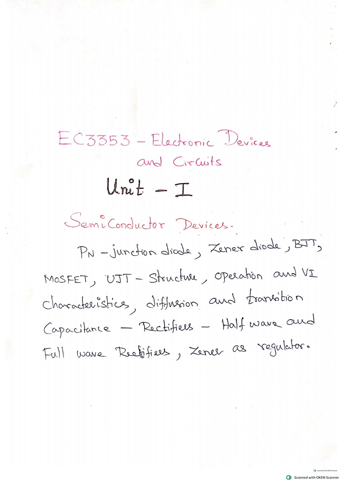 EC3301 EDC Unit 3 Notes for Edu Engg - Comprehensive Study Guide - Studocu