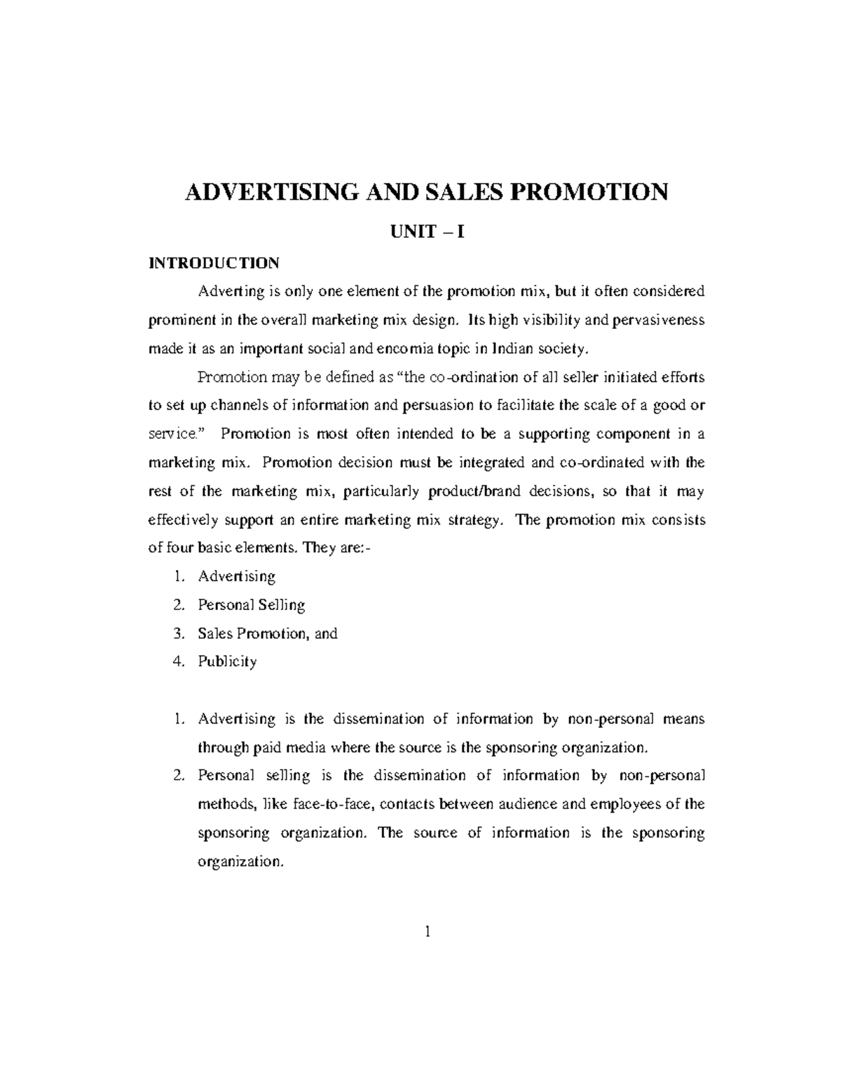 MBA Advertising and Sales Promotion Final Exam Notes - Studocu