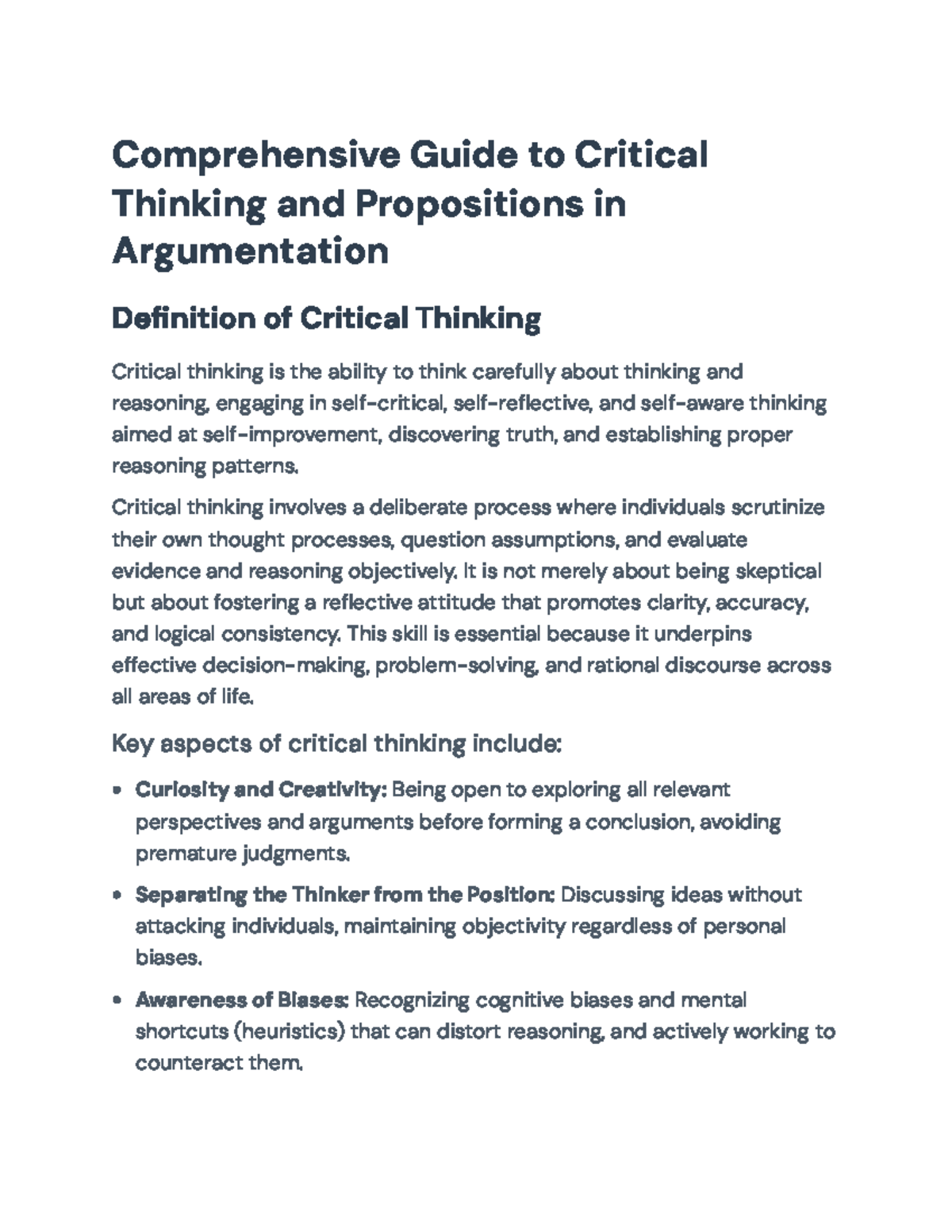 Comprehensive Guide to Critical Thinking & Propositions (Course Code ...