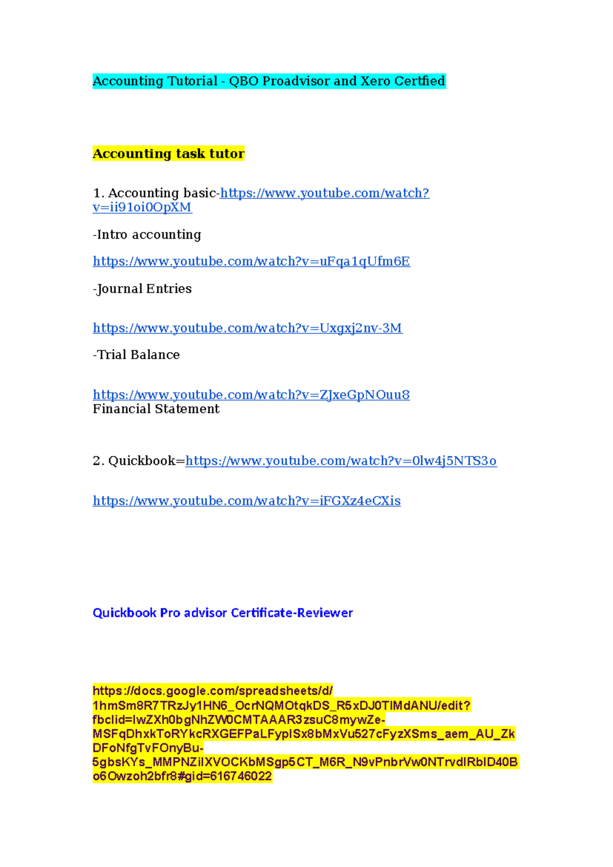 Tutorial Accounting QBO and Xero Certified - Accounting Tutorial - QBO ...