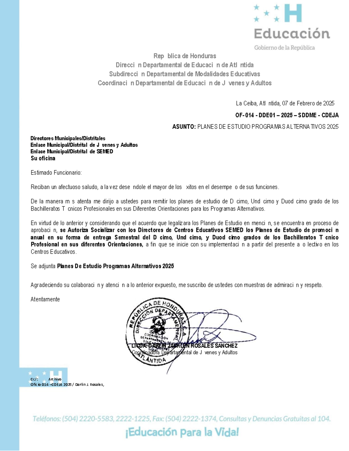 Planes de Estudio 2025 para Programas Alternativos - SEMED - Document Preview