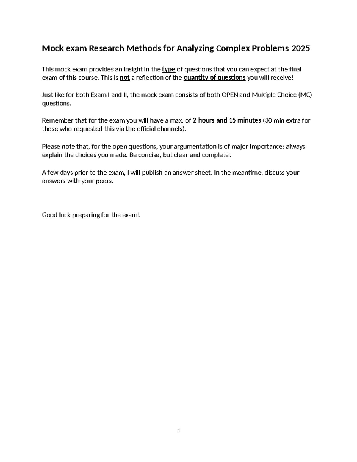 RMCP 2025 Mock Exam I: Insights & Preparation Guide - Studeersnel