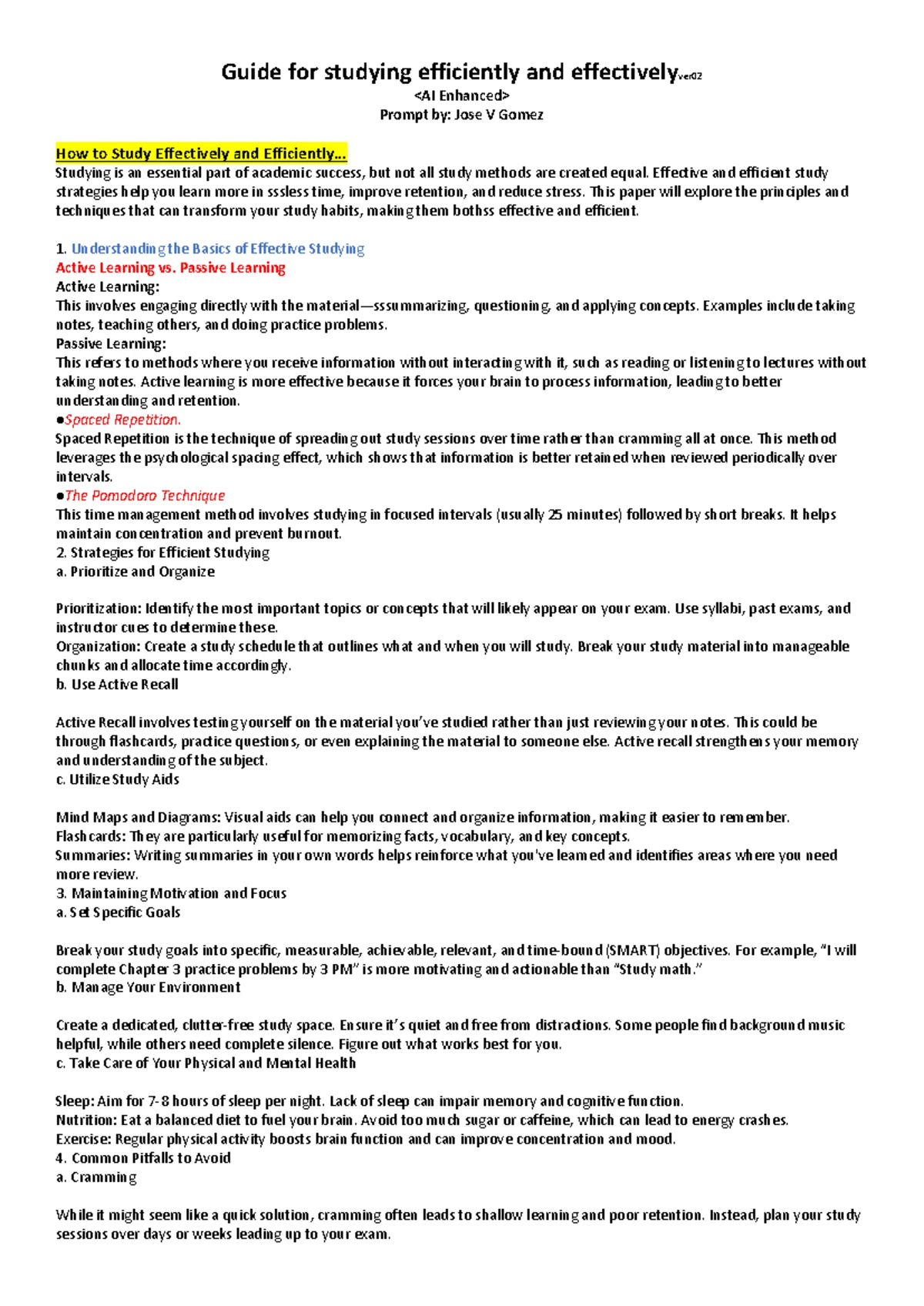 Effective Study Strategies: A Comprehensive Guide (Guide 04) - Studocu