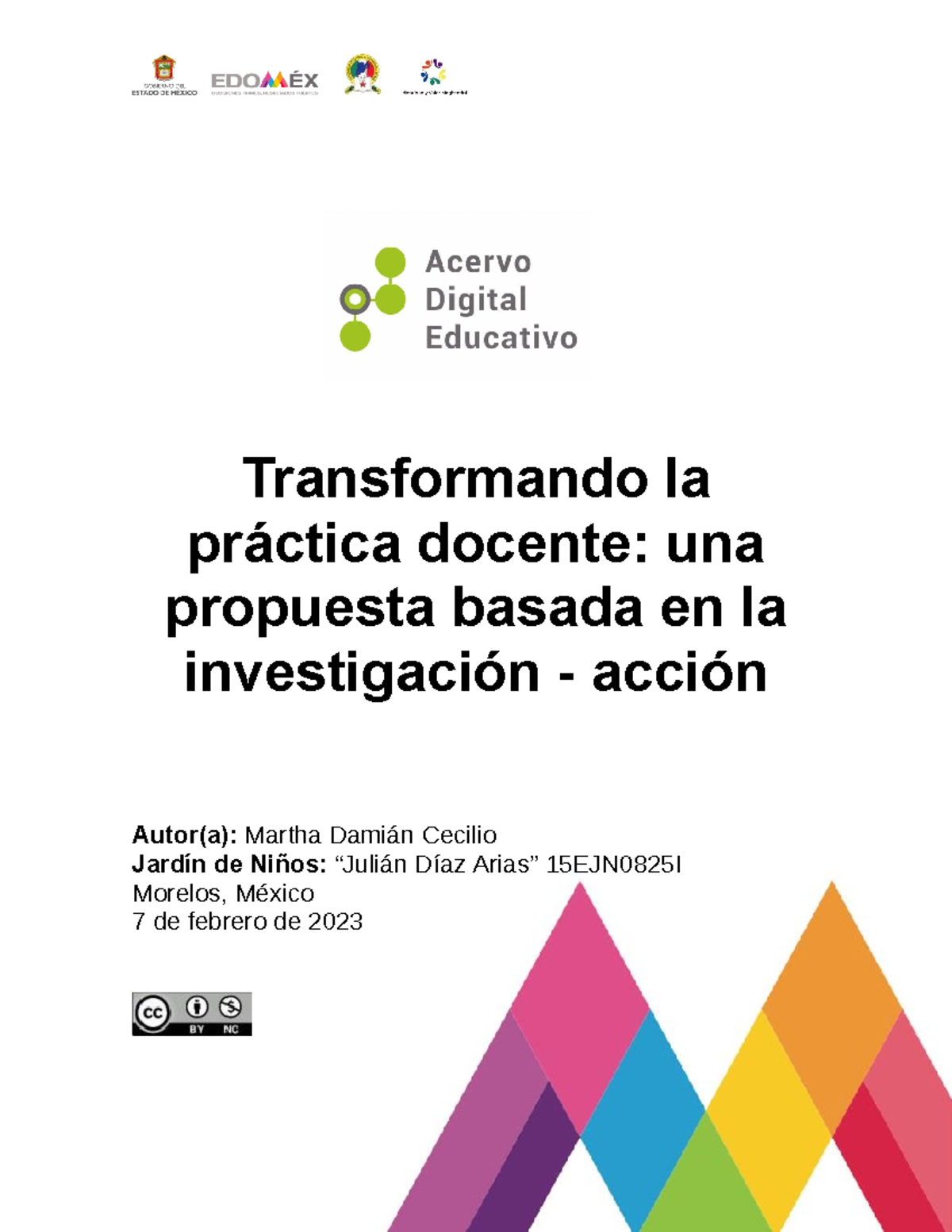 15EJN0825I Propuesta de Mejora Continua en la Práctica Docente - Studocu