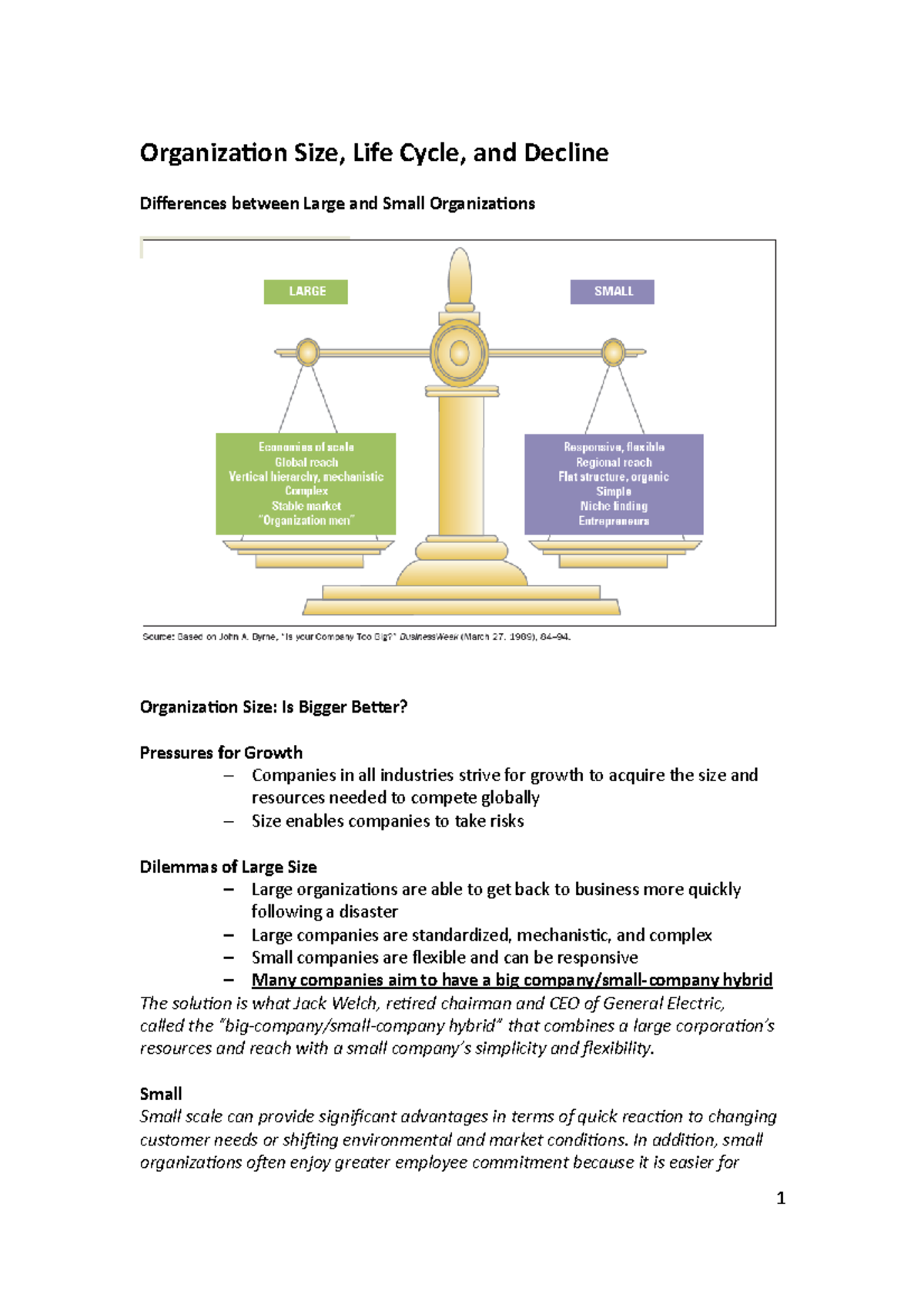Chapter 9: Org Size, Life Cycle & Decline - Insights on Structure ...