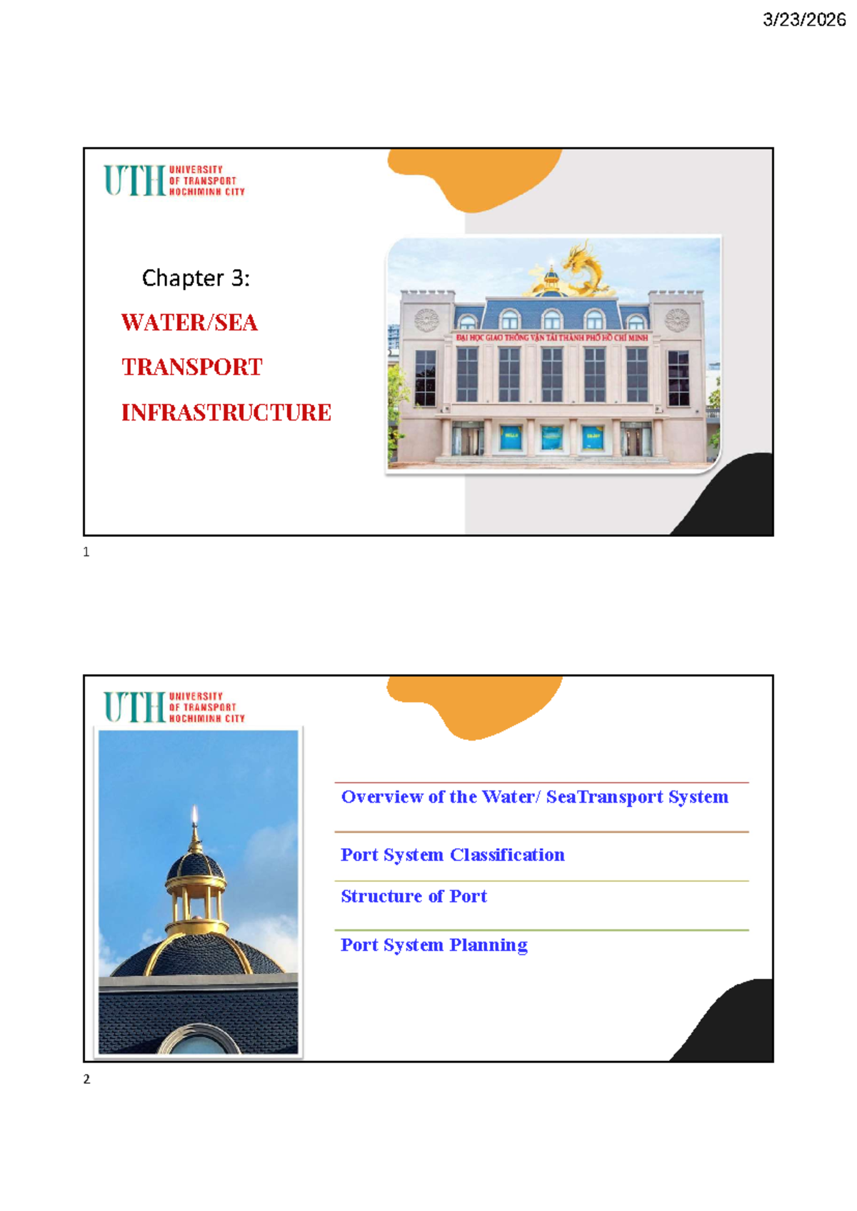 Chapter 3: Transport Infrastructure Overview and Port System Analysis ...