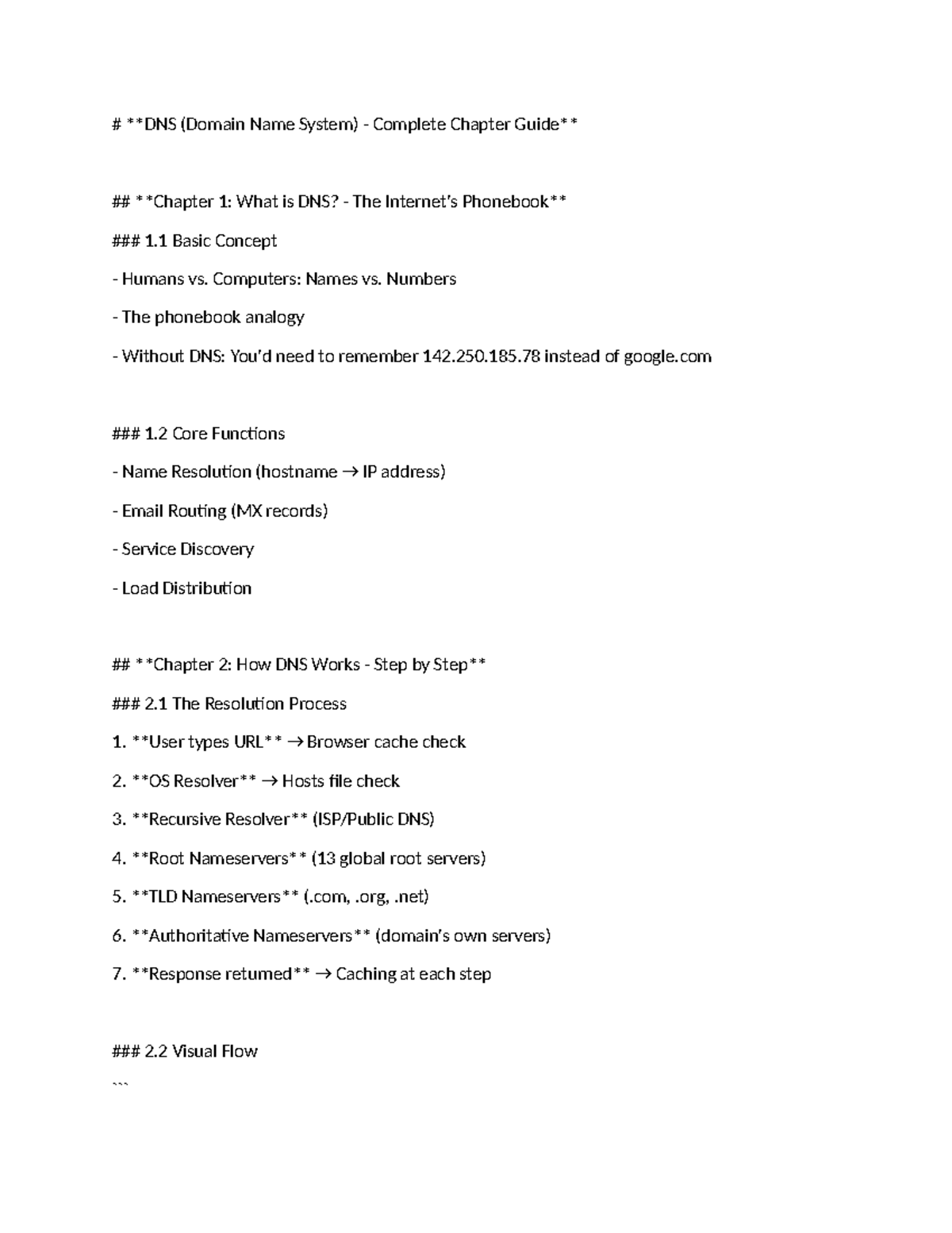 DNS Notes 2026: Complete Chapter 1 Overview and Key Concepts - Studocu