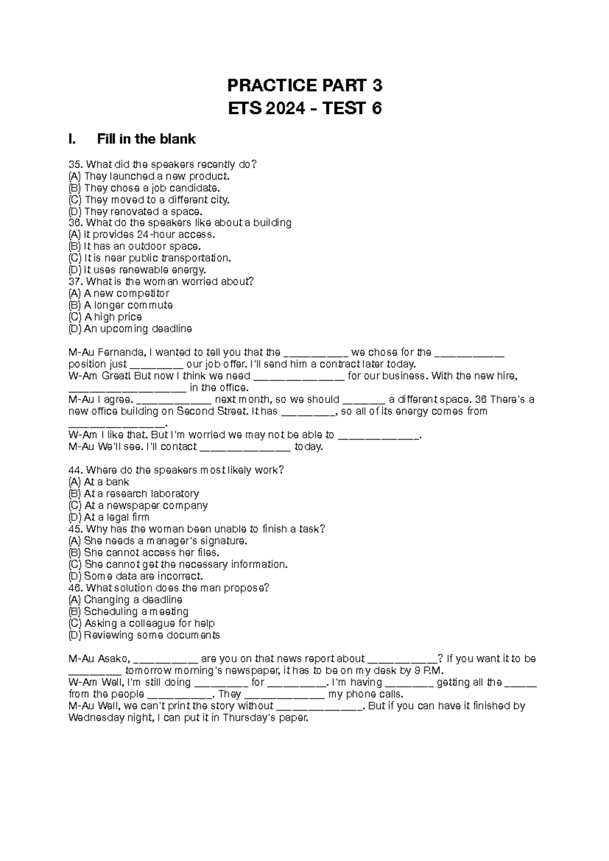 E 2020 - TEST 3 - PART 7 - In-Depth Analysis of Questions - Studocu