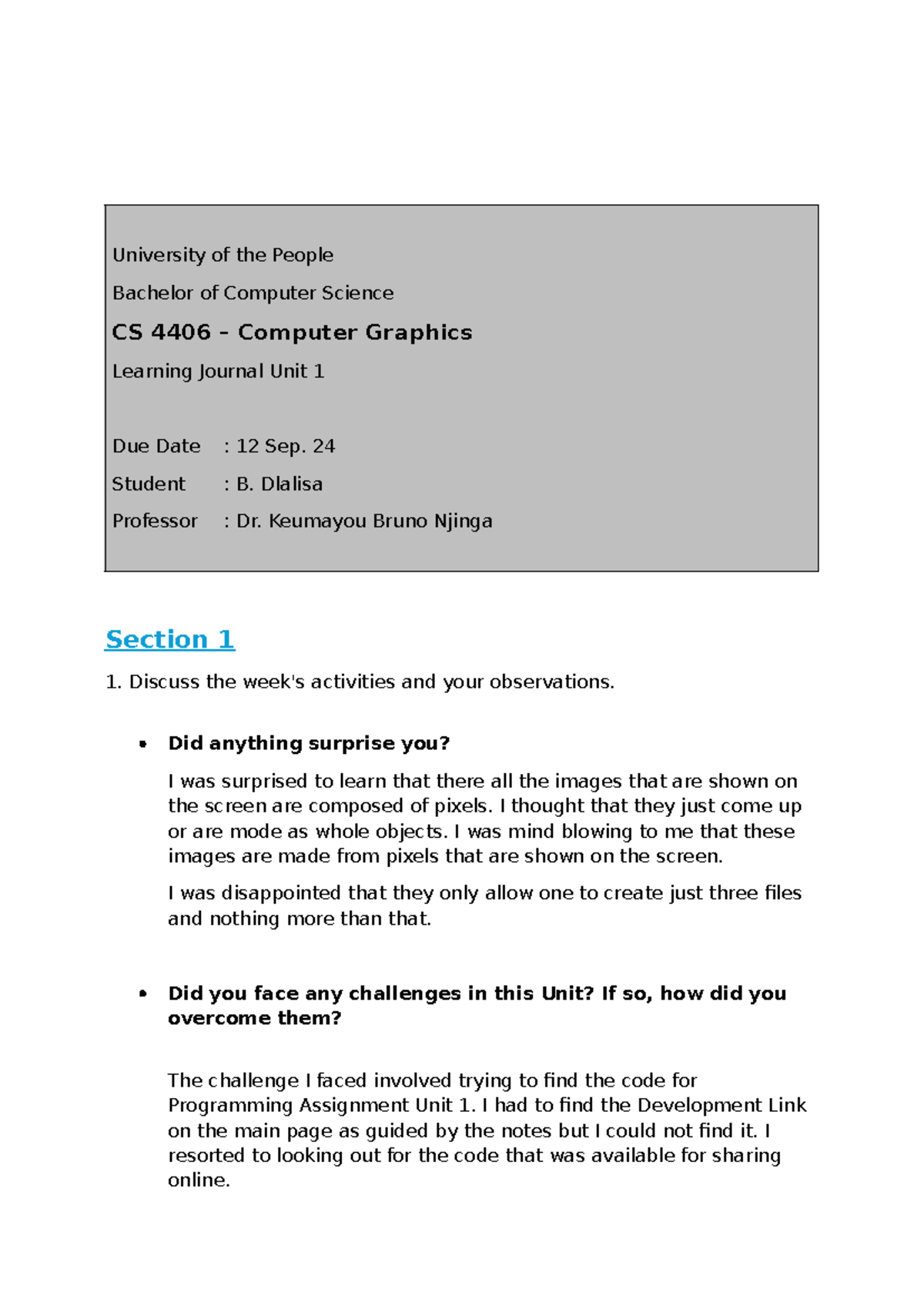 CS4406 LJU1 - Computer networking - University of the People Bachelor ...