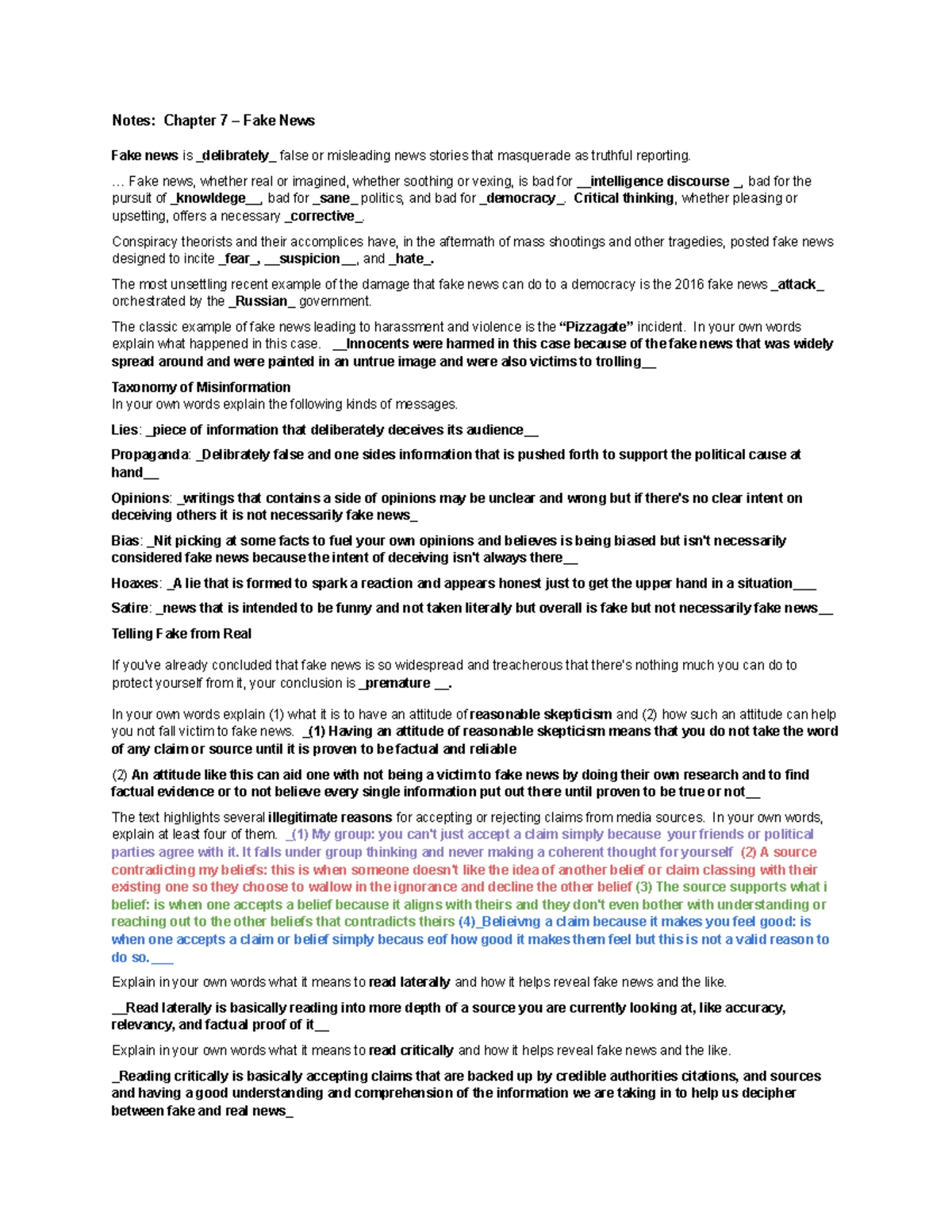 Logical Fallacies Study Notes: Definitions & Examples - Studocu