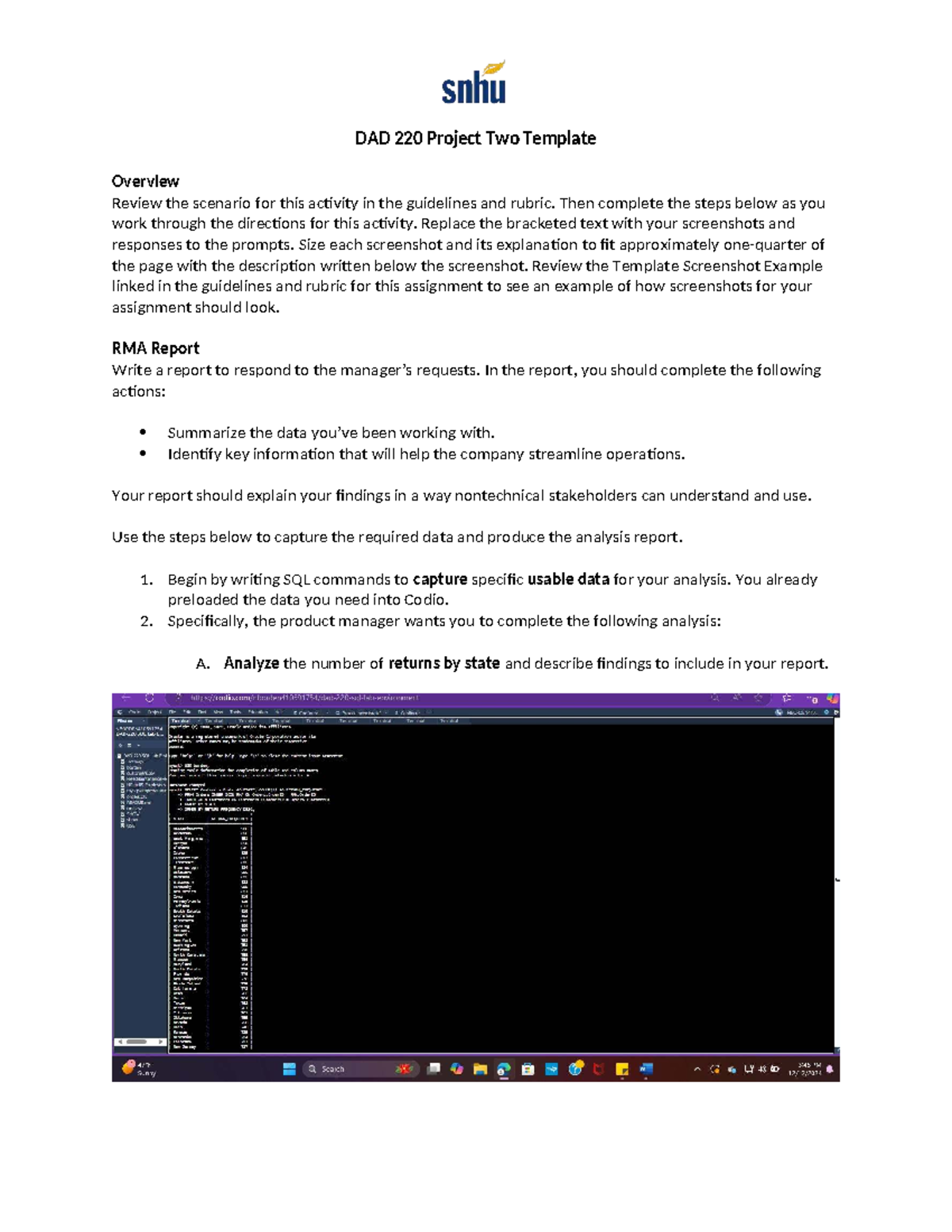 DAD 220 Project Two Template - DAD 220 Project Two Template Overview ...