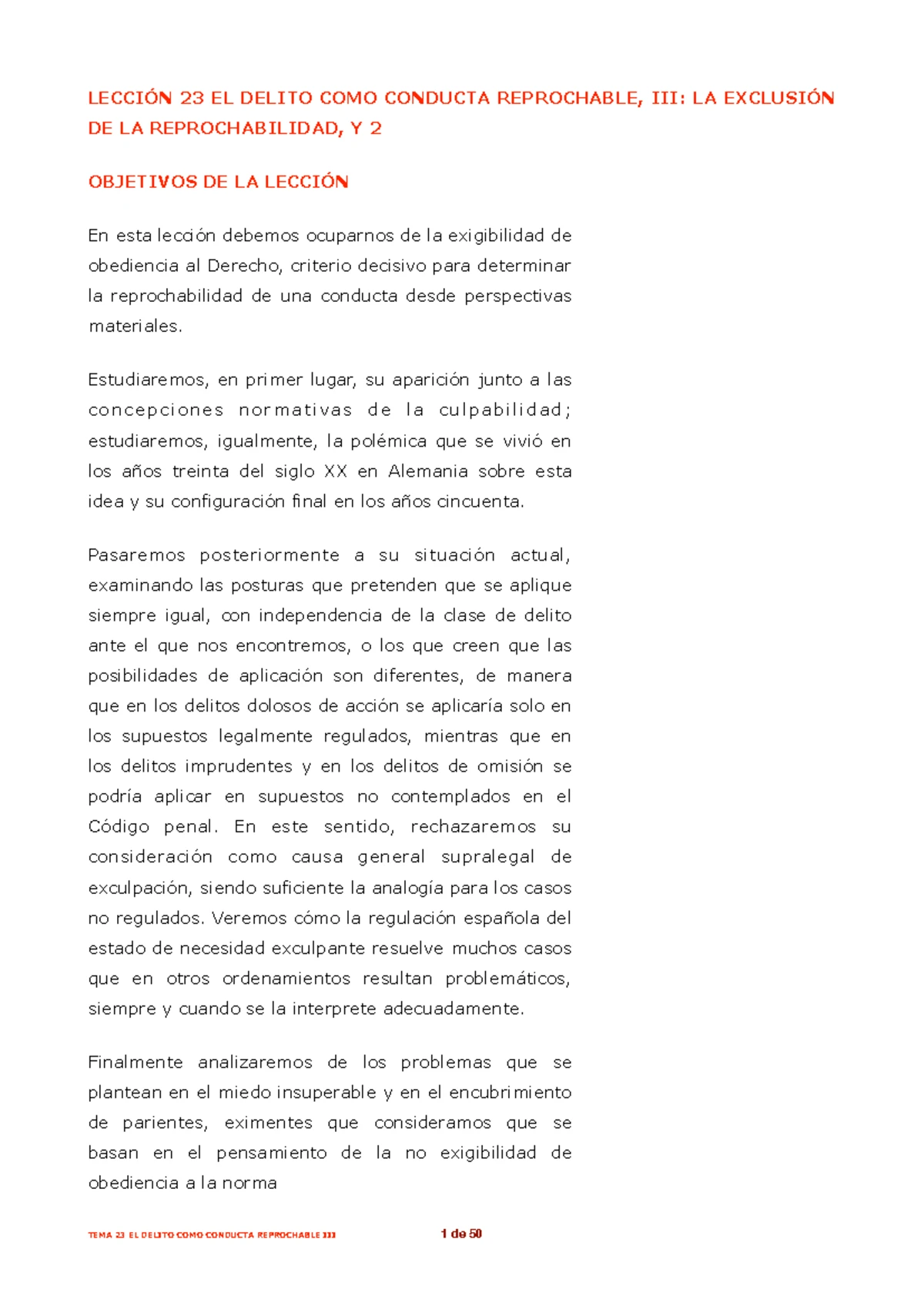 Lección 24: El Delito Como Conducta Reprochable y Graduación de ...
