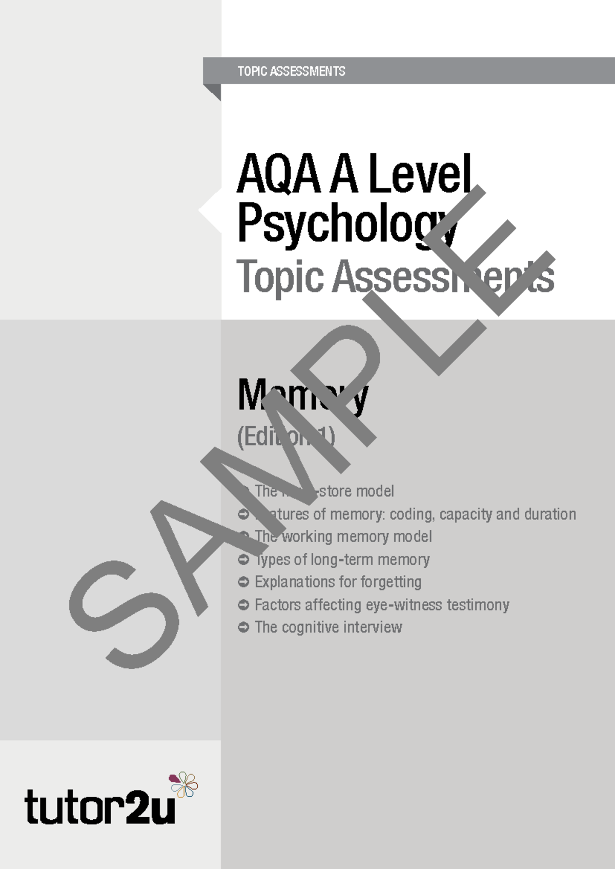 AQA A Level Psychology Topic Assessment: Memory Insights and ...