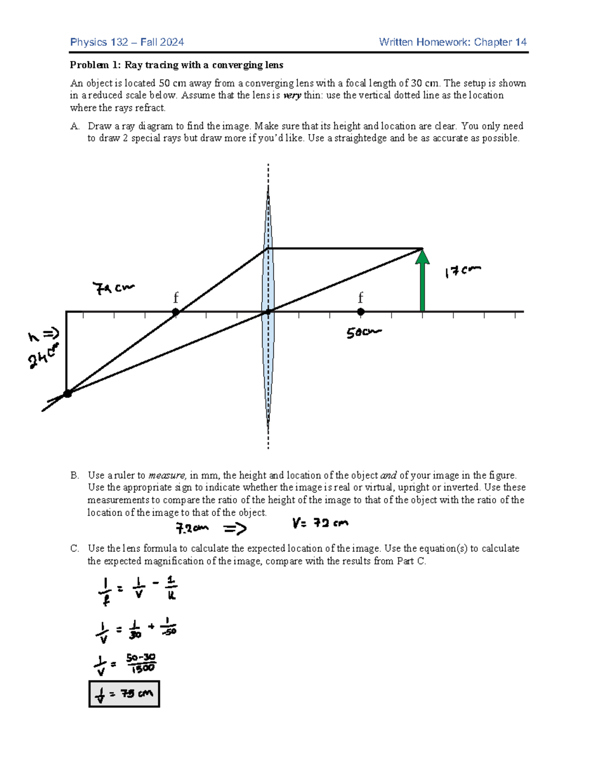 Physics 132 - Fall 2024: Written Homework on Chapter 14 Topics - Studocu