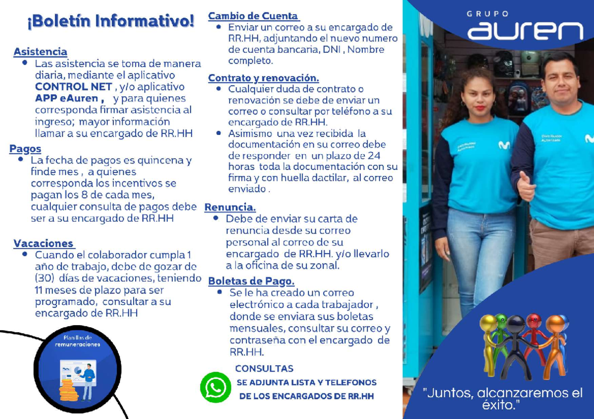 Boletín Informativo: Cambio de Cuenta y Procedimientos RR - Studocu