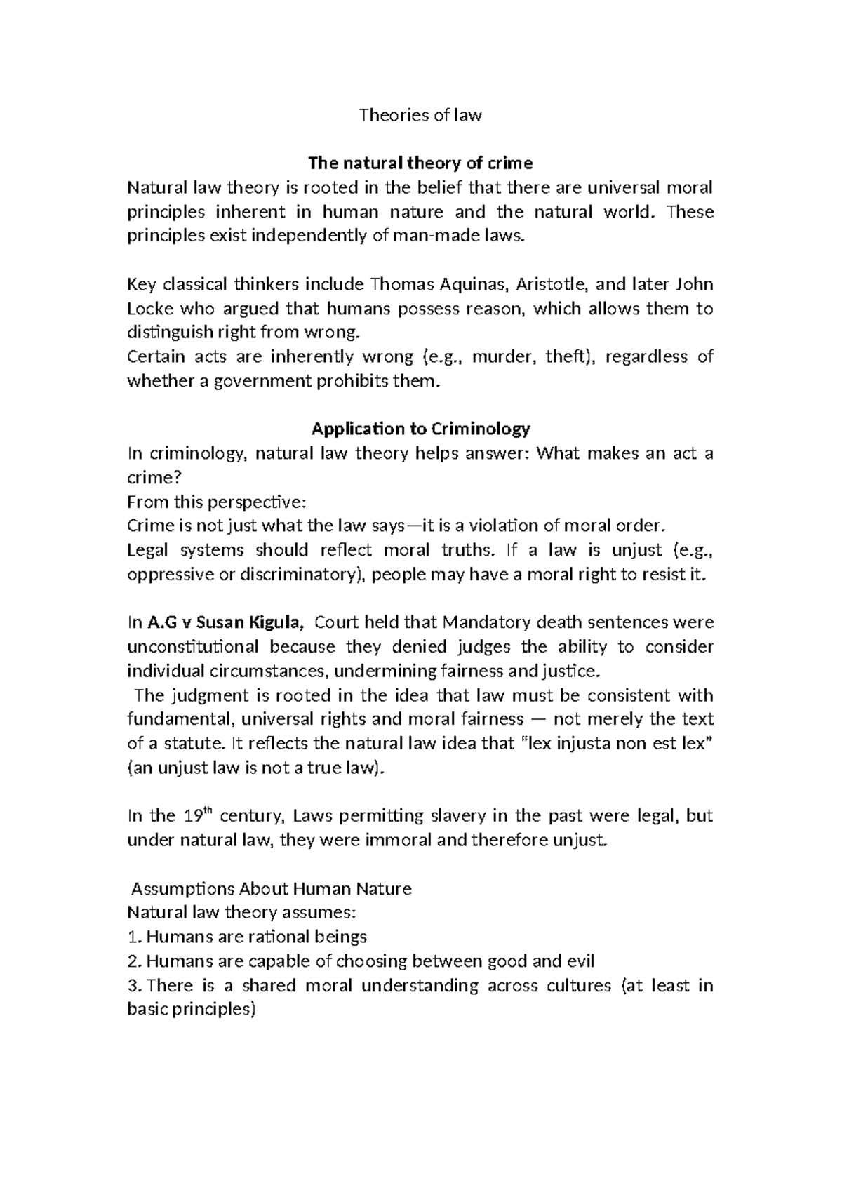 Criminology 101: Theories of Crime and Natural Law Principles - Studocu