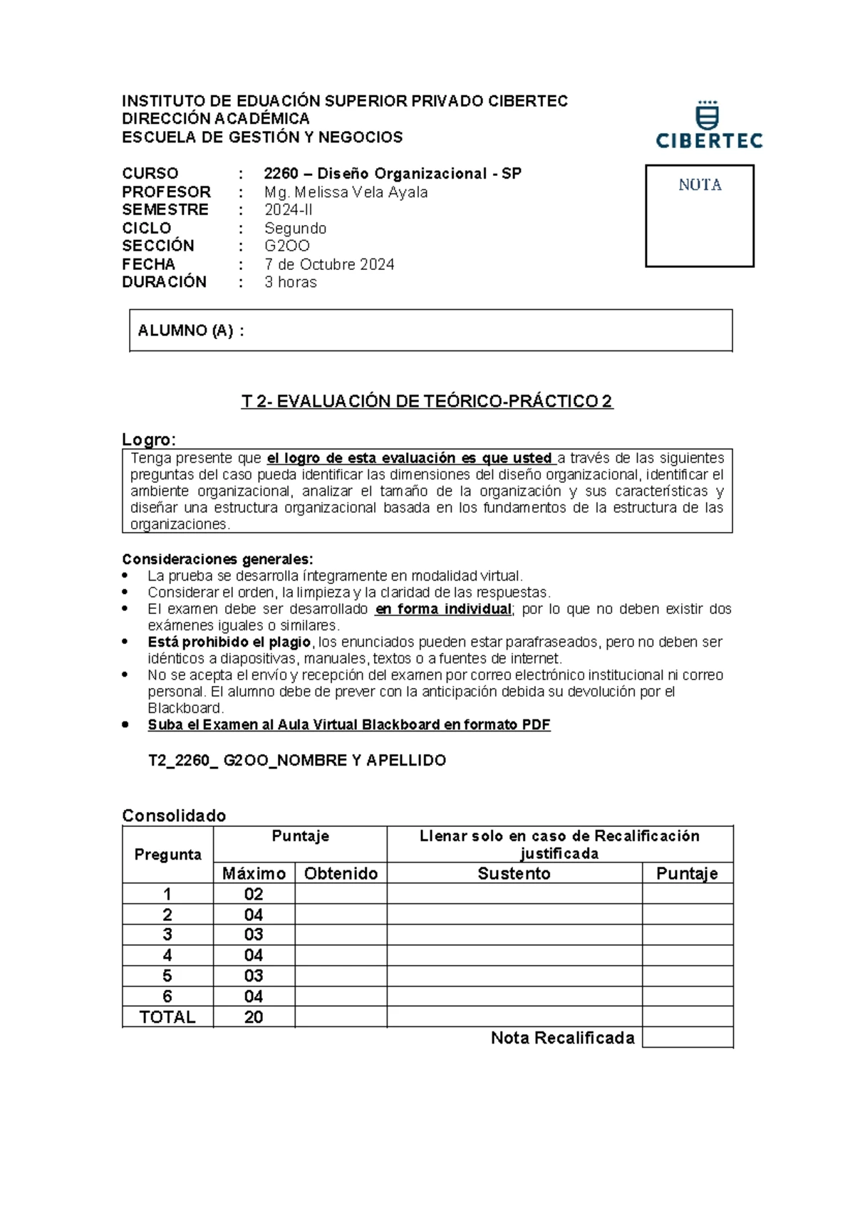 Matemáticas Financieras: Examen Teórico 2 - IES CIBERTEC 2025 - Studocu
