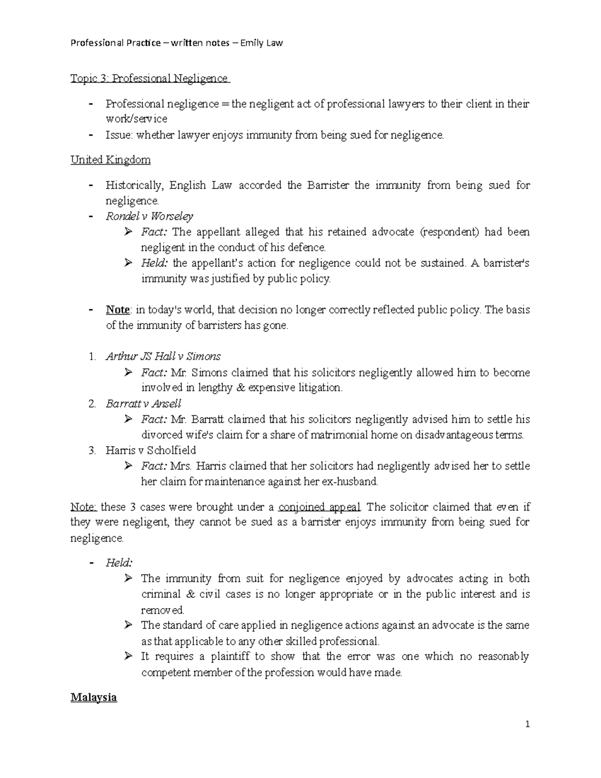 Written Notes Topic 3 - Summary Professional Practice I - Professional ...