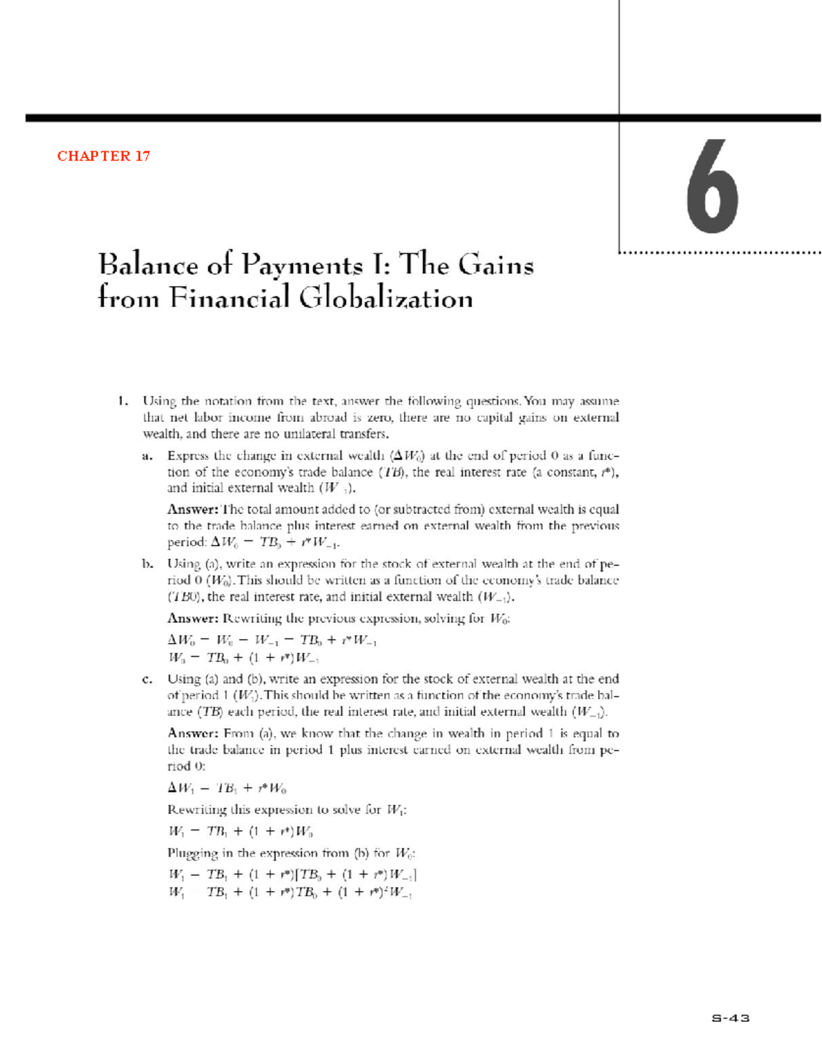 Balance of Payments I: Gains from Financial Globalization - CHAPTER ...