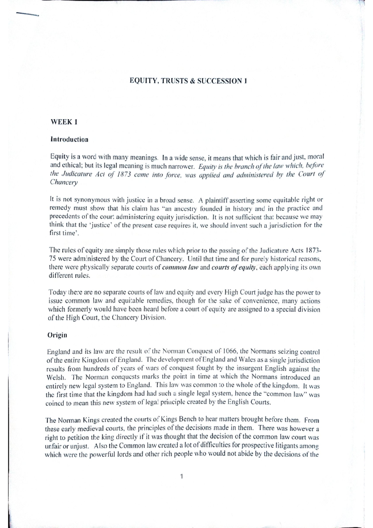 Equity Notes - RECSET: Introduzione al Diritto Pubblico e Fonti - Studocu
