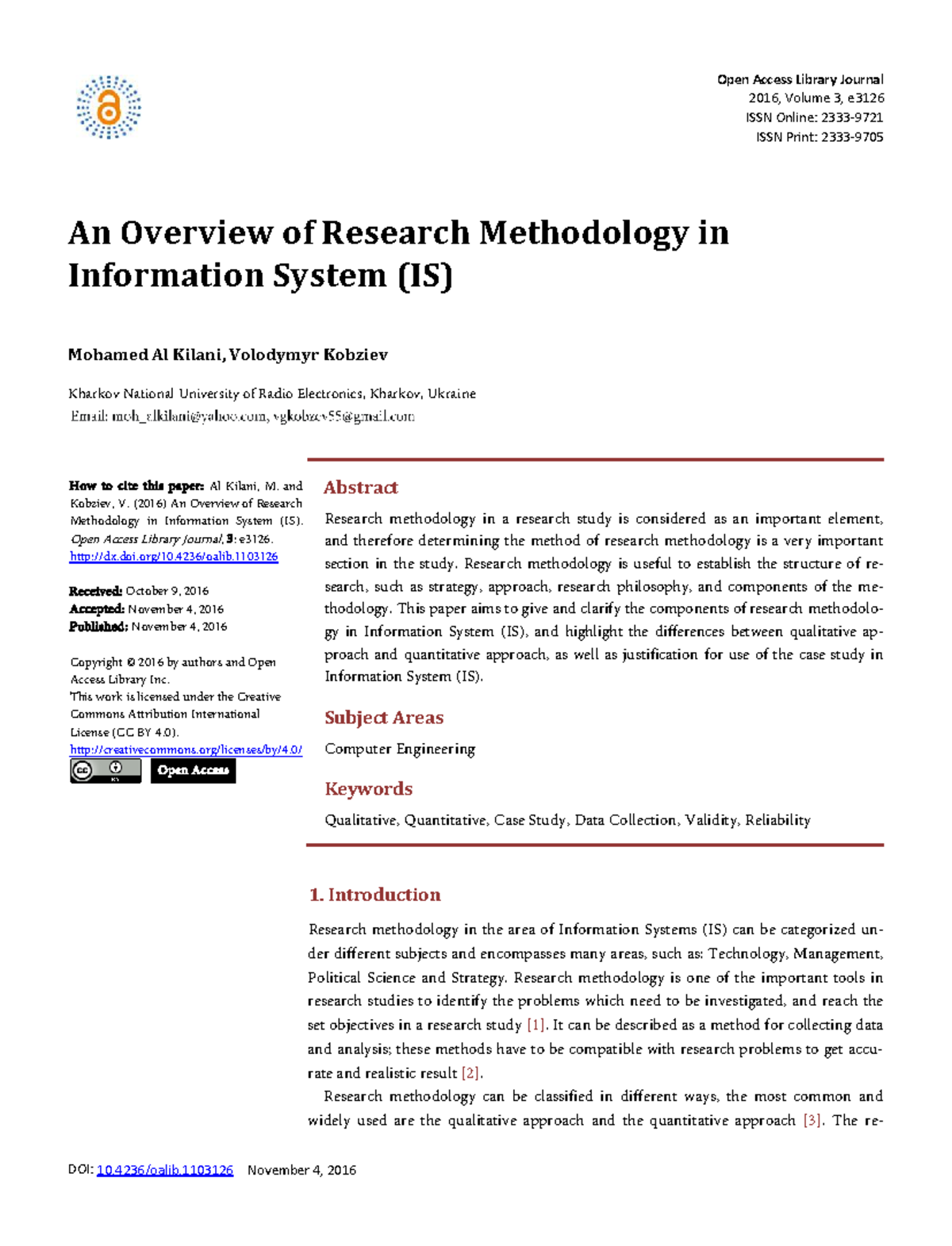 IS Research Methodology Overview: Qualitative vs Quantitative ...