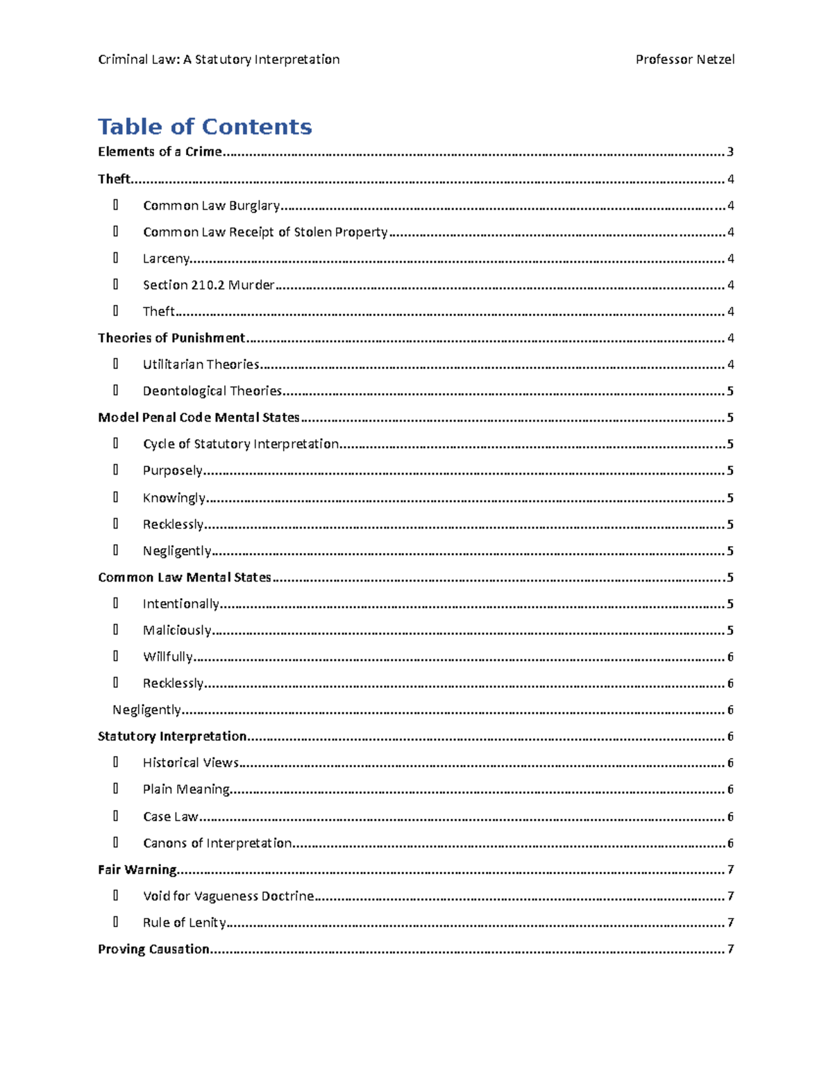 Criminal Law (CRL 301) Outline and Key Concepts for Study - Studocu