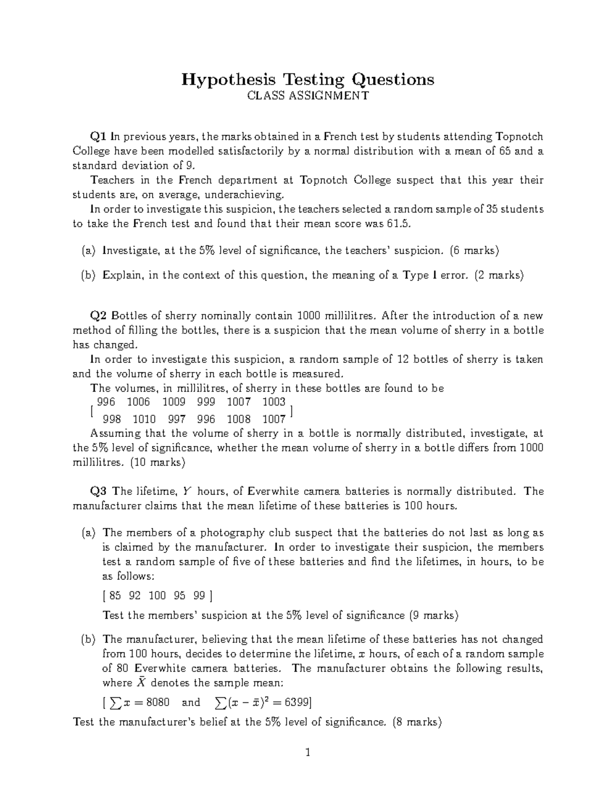 Testing Hypothesis Assignment 2 - 260509 & 093511 - Studocu