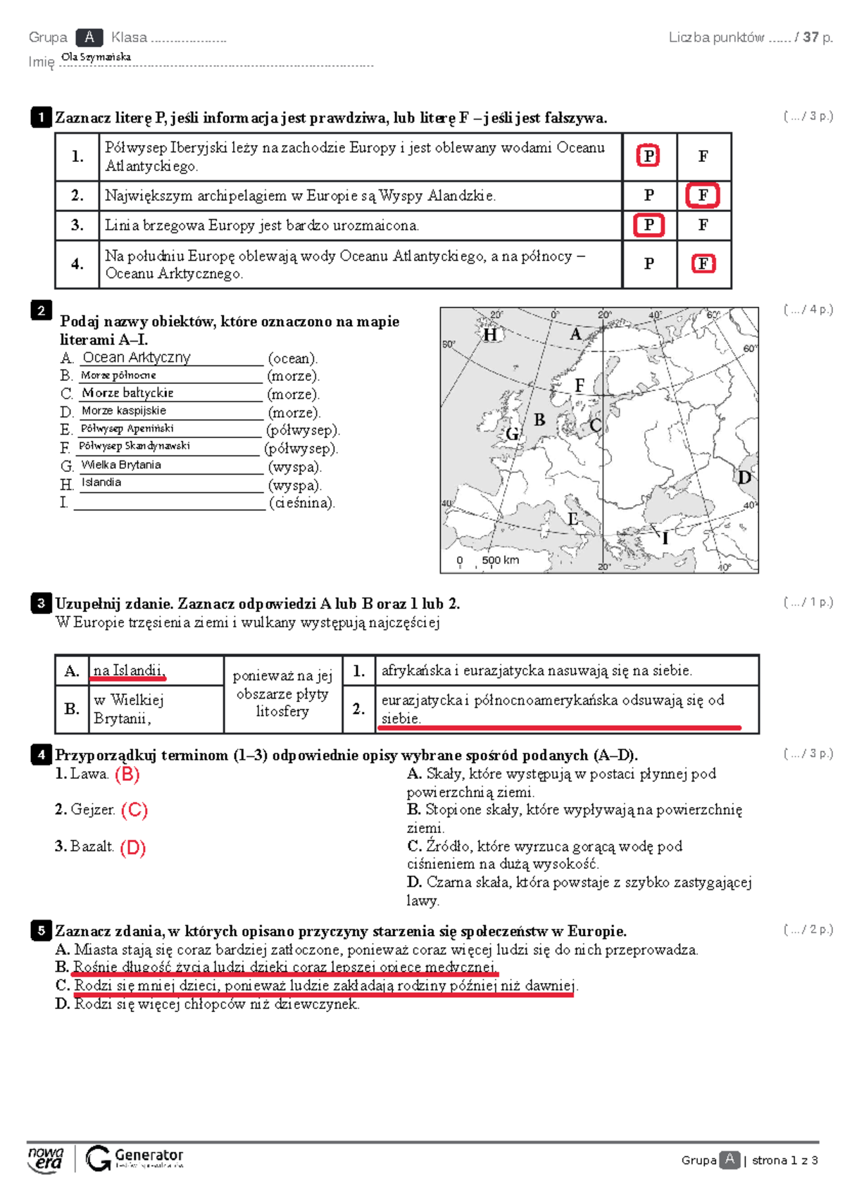 Europa Południowa Sprawdzian 2 Gimnazjum www.studocu.com
