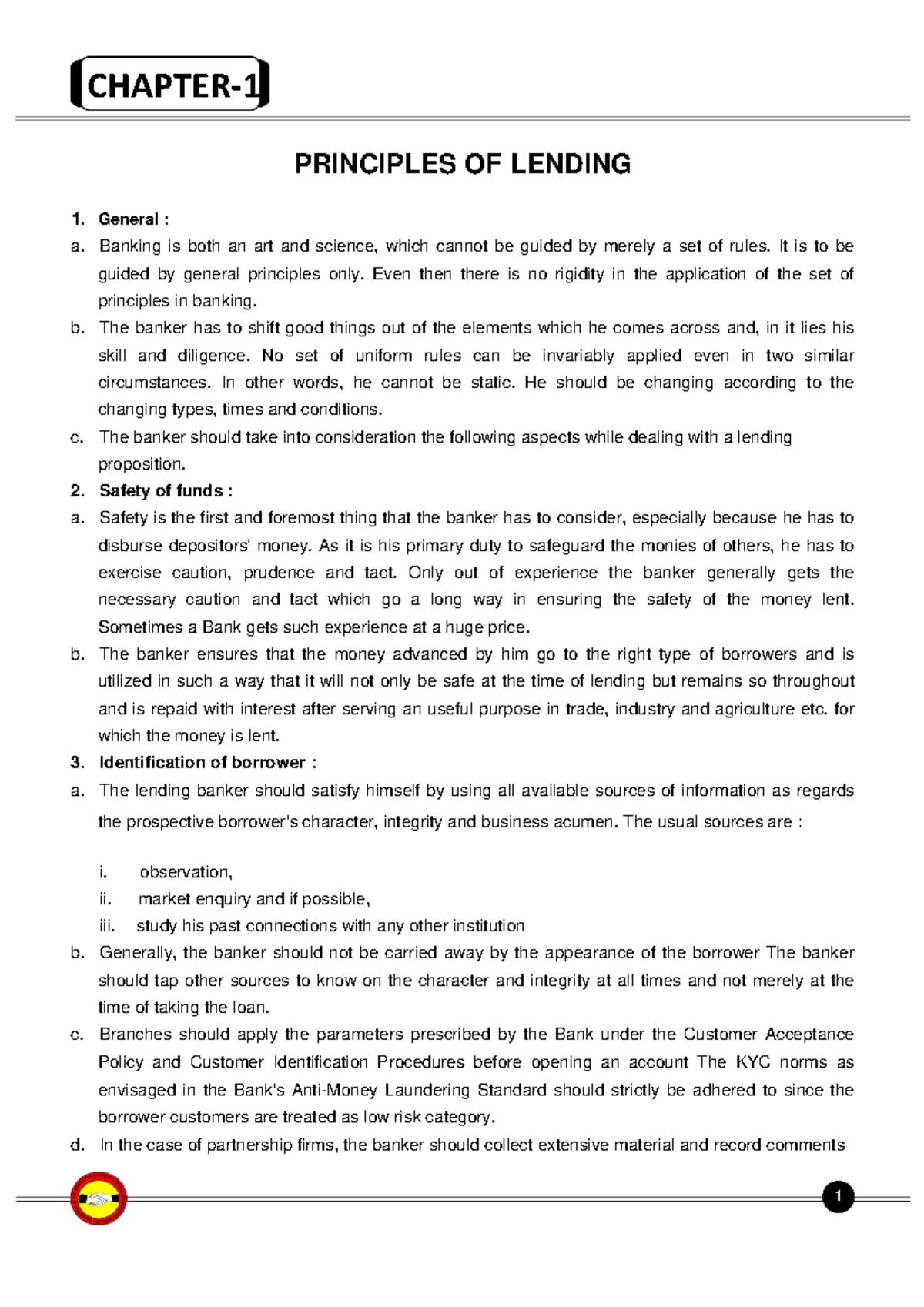 Principles of lending: A comprehensive guide to banking practices - Studocu