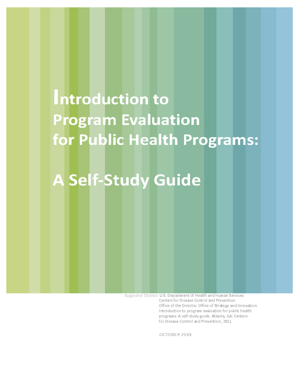 CDC Program Evaluation Workbook: A Comprehensive Self-Study Guide - Studocu