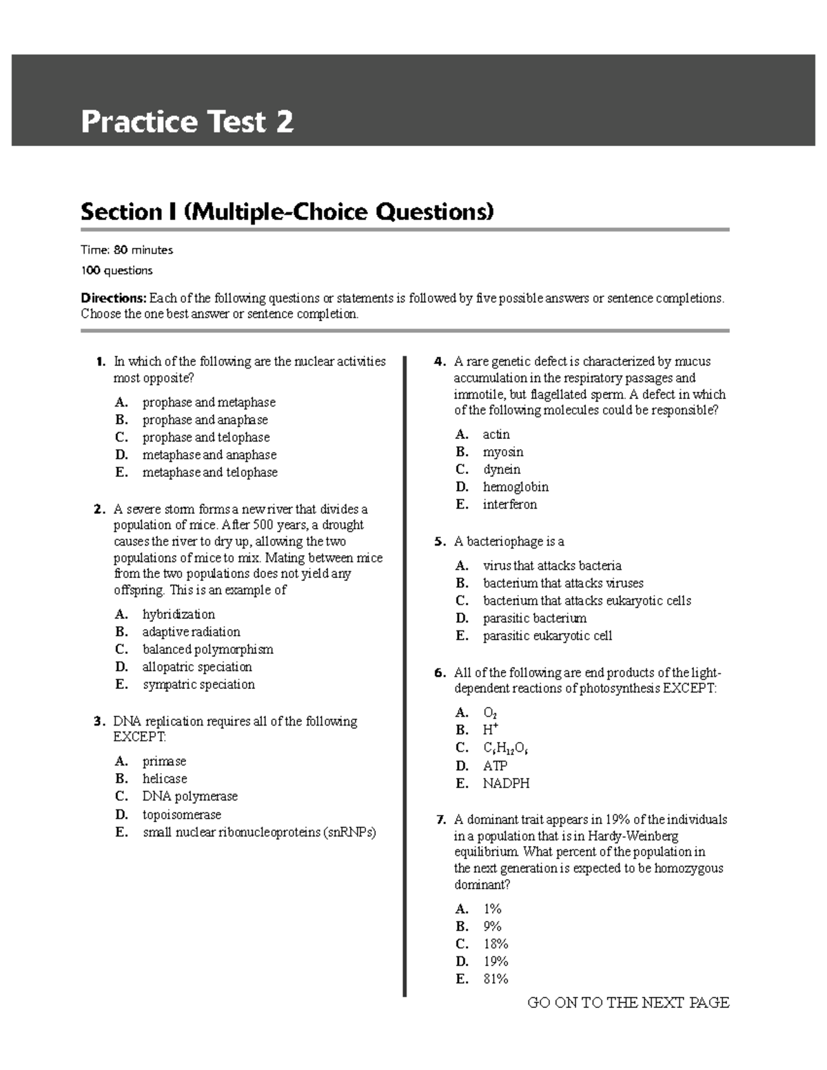 544939175 AP Biology Practice Test 2 Questions and Answers - Studocu