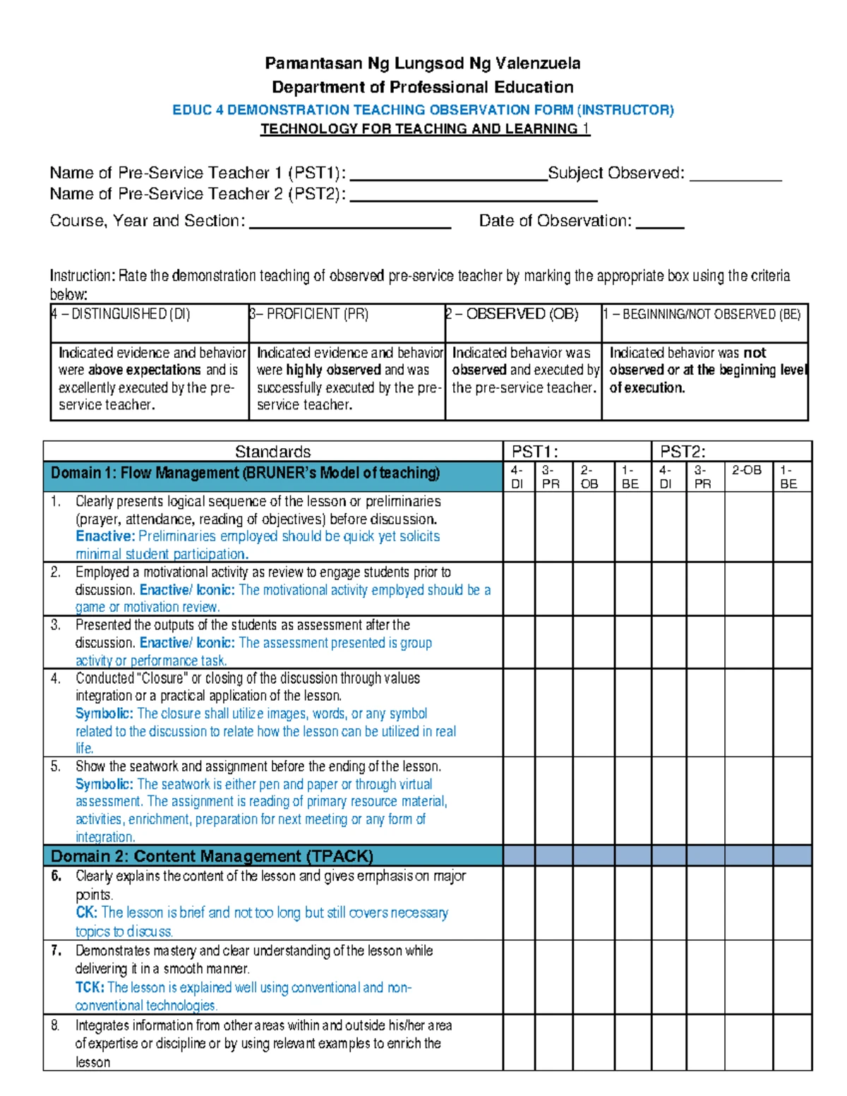 2025 EDUC4 TTL Rubrics for Revised Lesson Plan Evaluation - Studocu